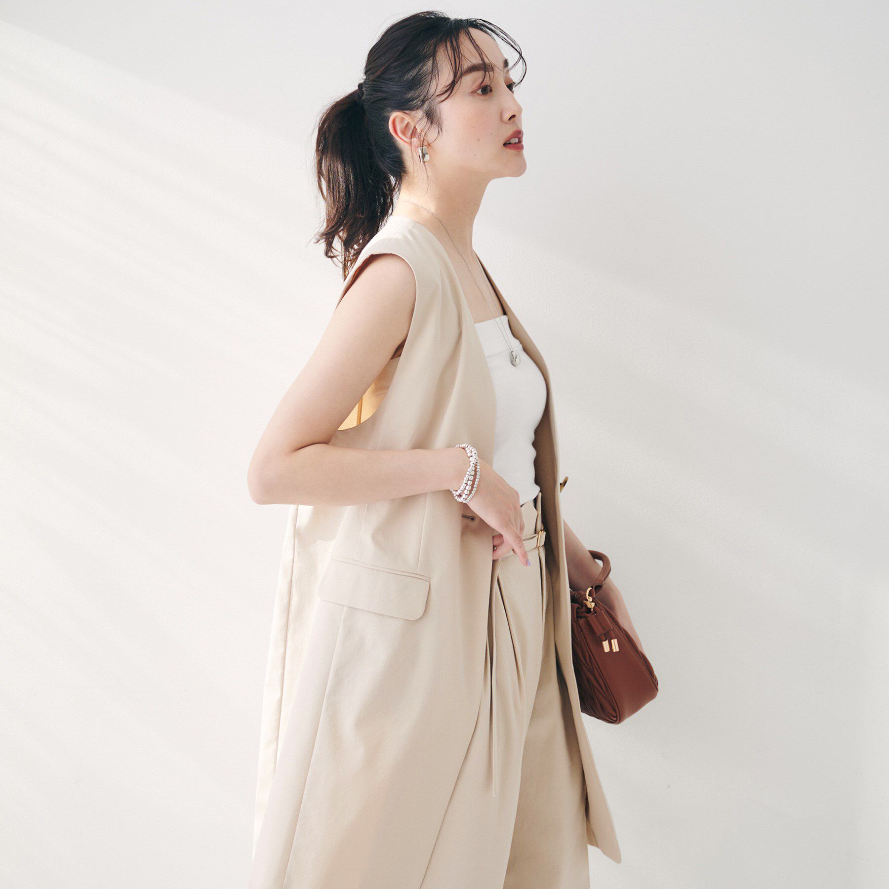 UNTITLED「【セットアップ可能／オンオフ】ラミー混カラーレスジレ」|ベスト・ジレ|