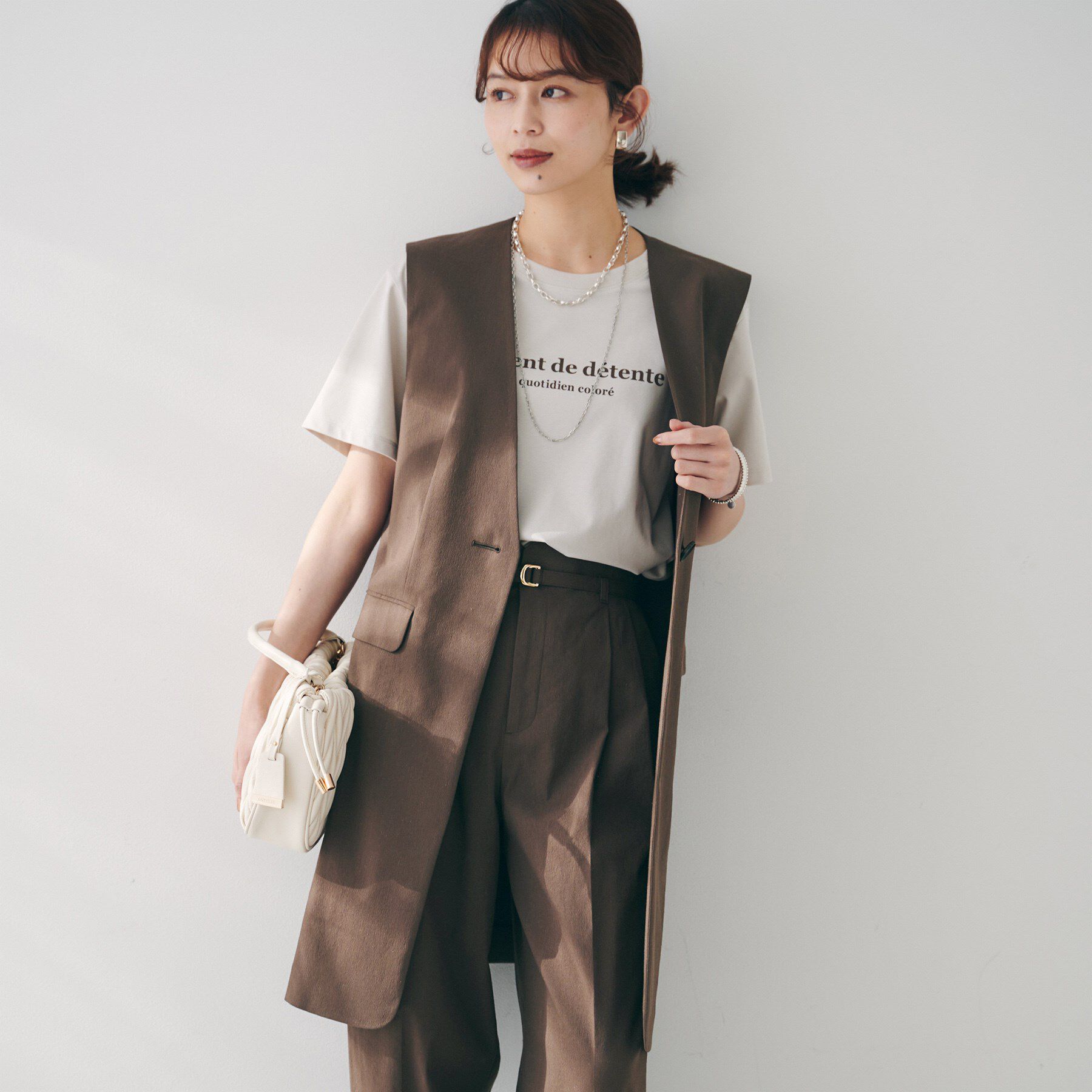 UNTITLED「【セットアップ可能／オンオフ】ラミー混カラーレスジレ」|ベスト・ジレ|