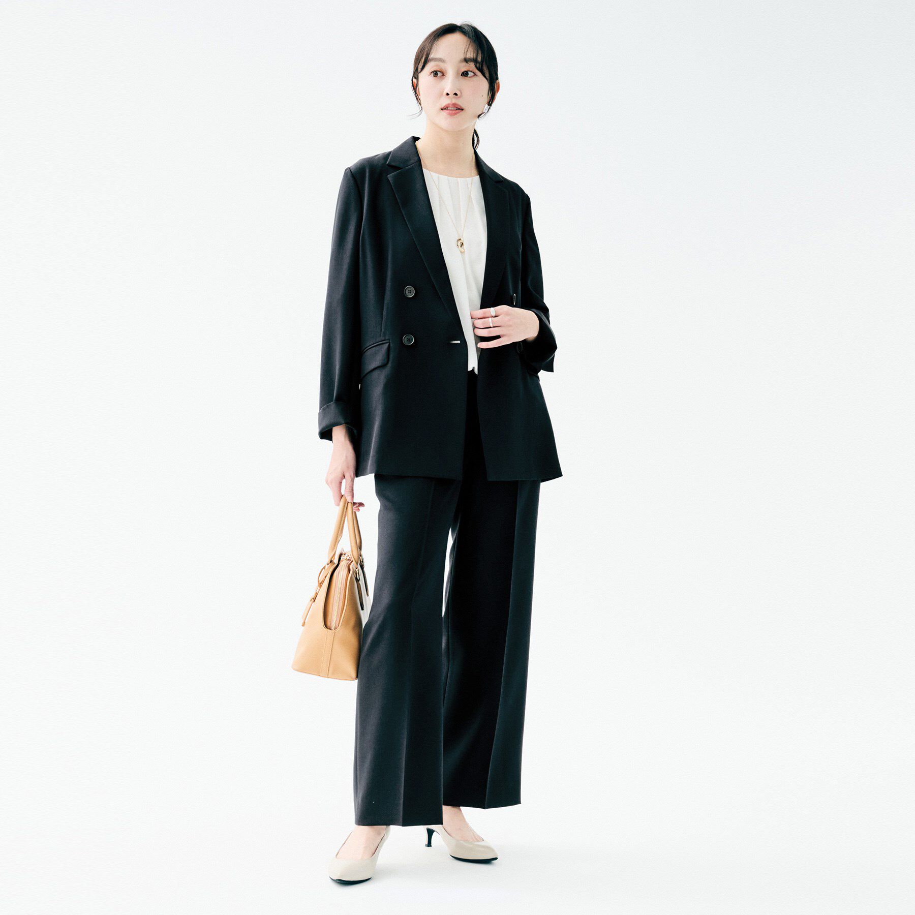 UNTITLED「【接触令感/UVカット/洗える】エアリー ダブルブレストジャケット」|テーラードジャケット|