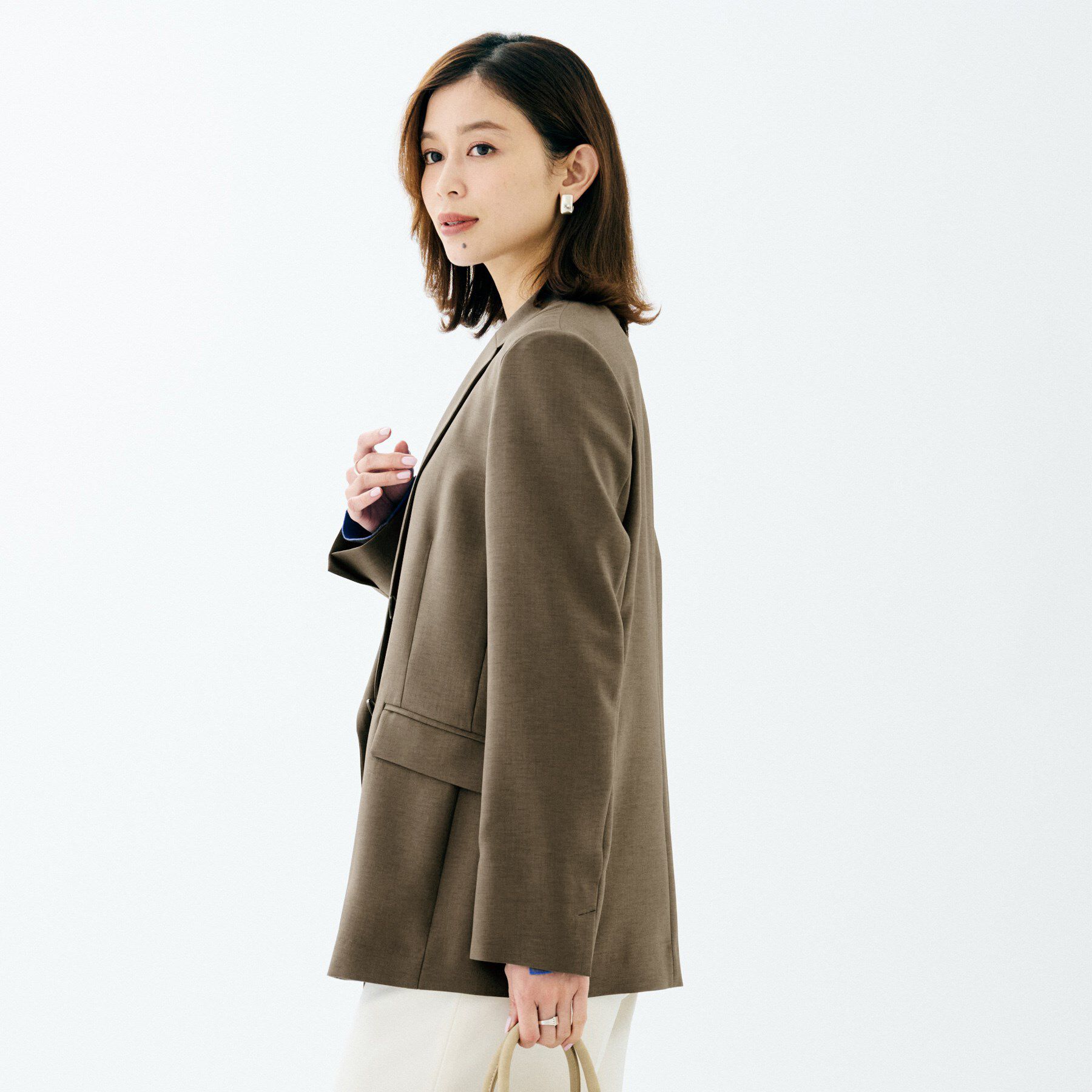 UNTITLED「【接触令感/UVカット/洗える】エアリー ダブルブレストジャケット」|テーラードジャケット|