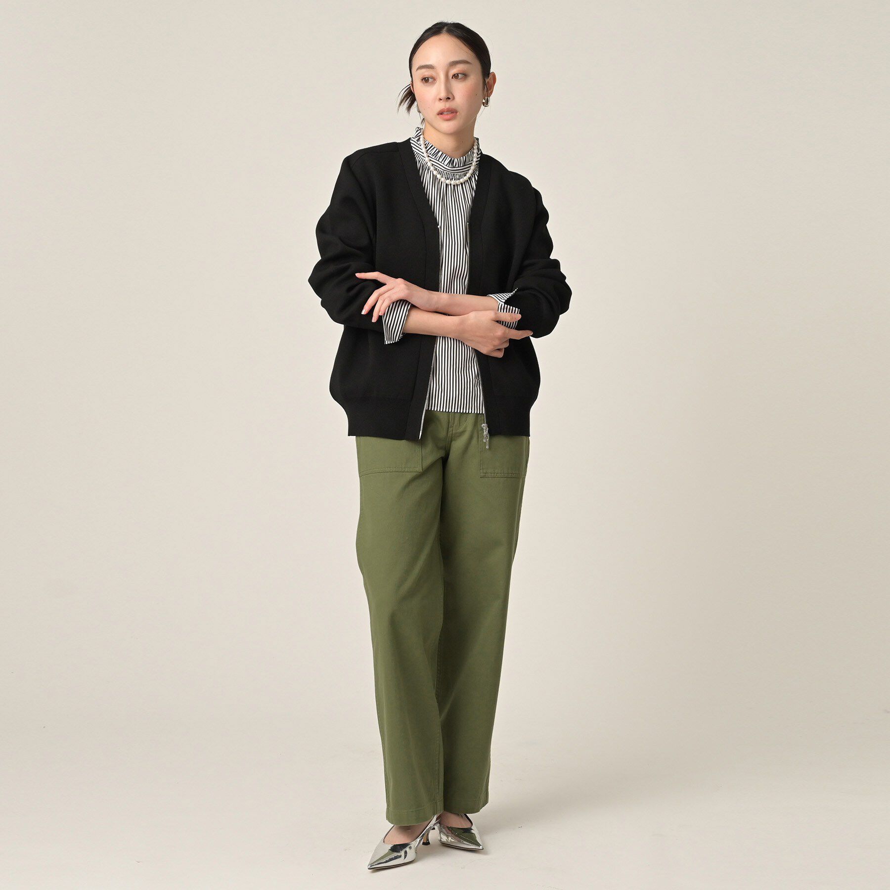 UNTITLED「【コットン100/洗える】サテンベイカーパンツ」|その他|