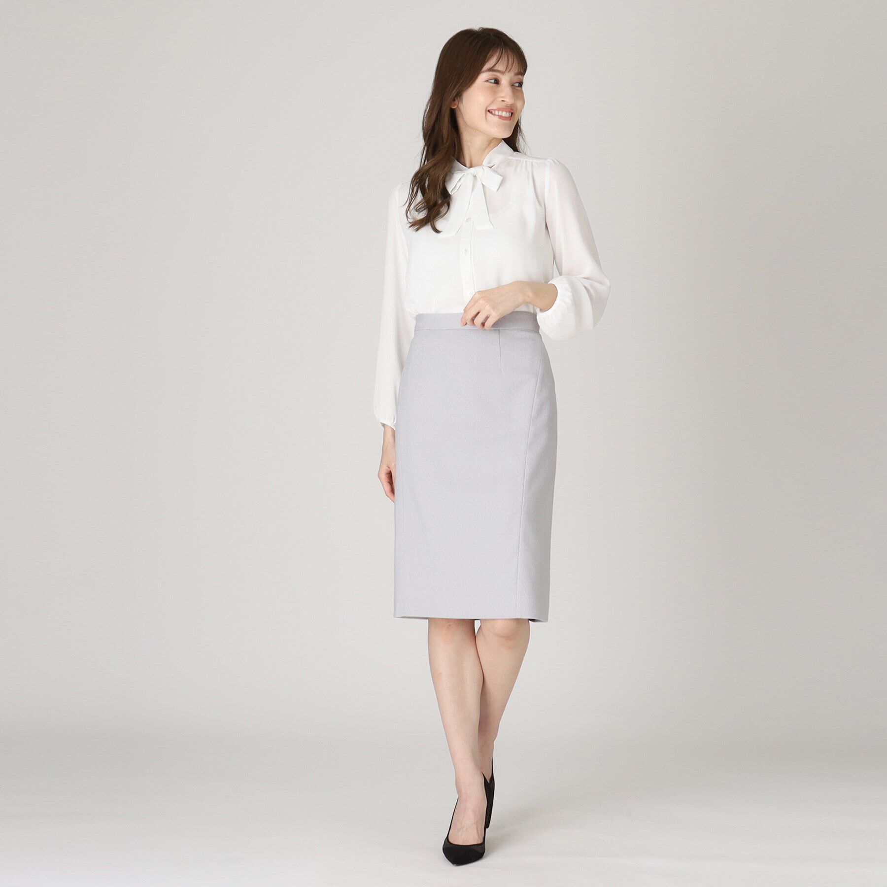 COUP DE CHANCE「【洗える／日本製】女性らしい細ボウタイブラウス」|シャツ・ブラウス|