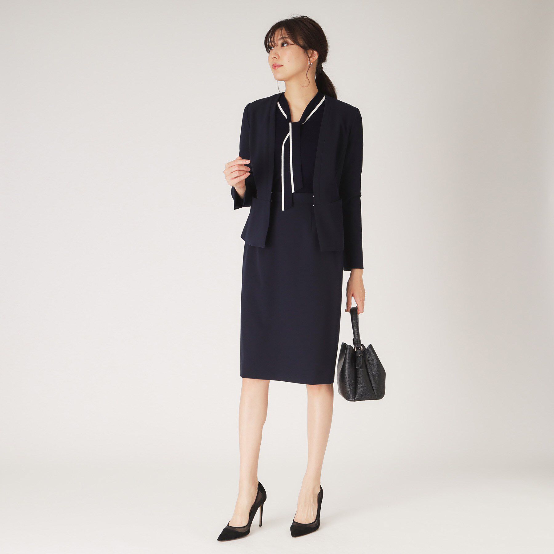 COUP DE CHANCE「【洗える】配色ボウタイのニットトップス」|Tシャツ・カットソー|