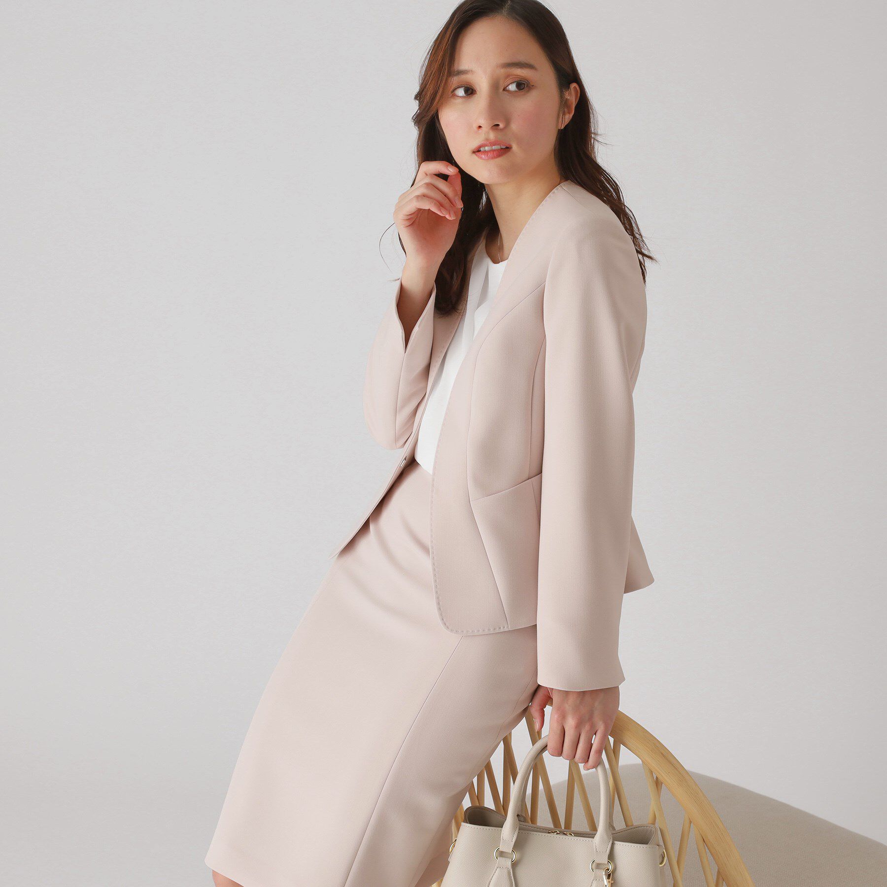 COUP DE CHANCE「【洗える／日本製】カラーレスジャケット」|ノーカラージャケット|