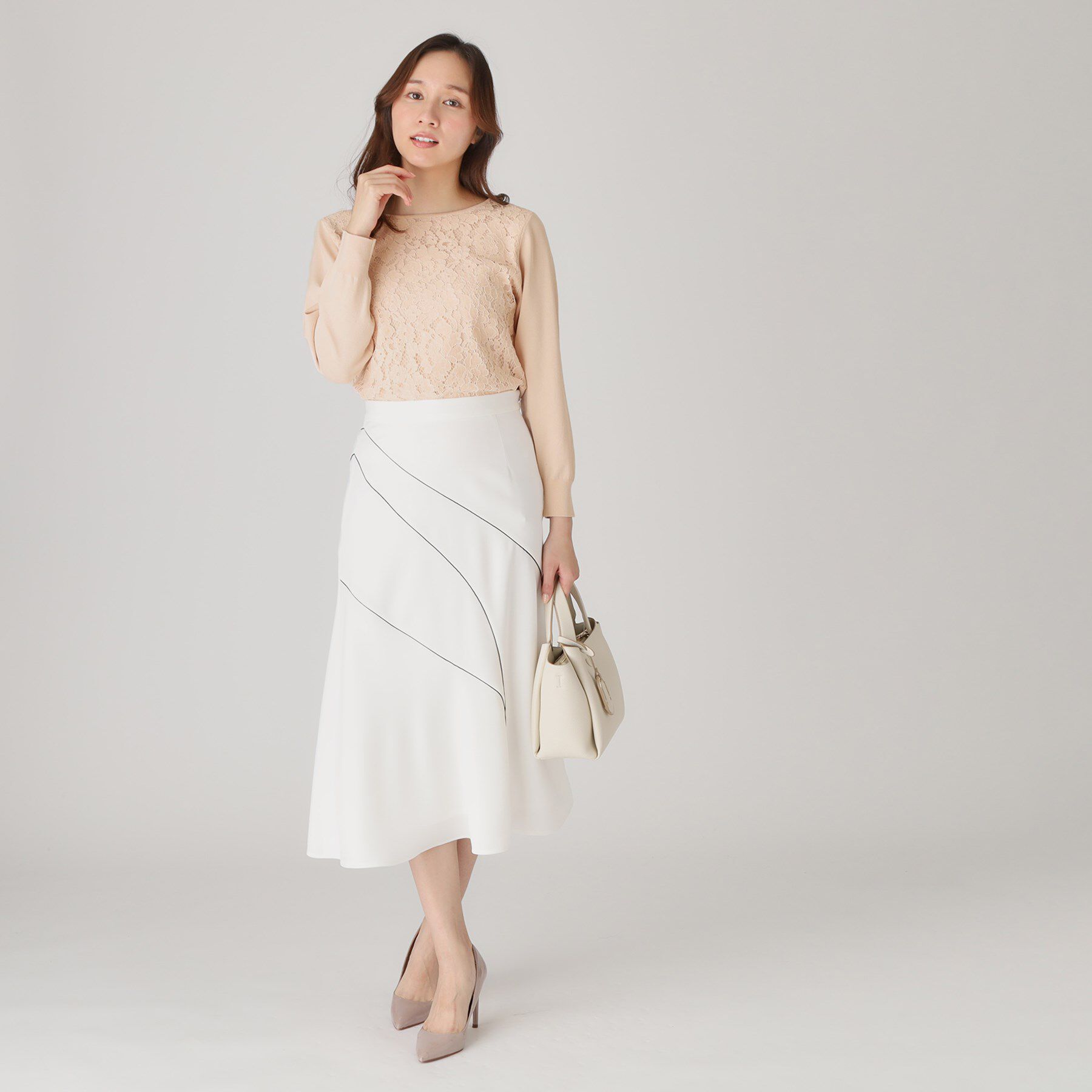 COUP DE CHANCE「【洗える】レース使いニットプルオーバー」|ニット・セーター|