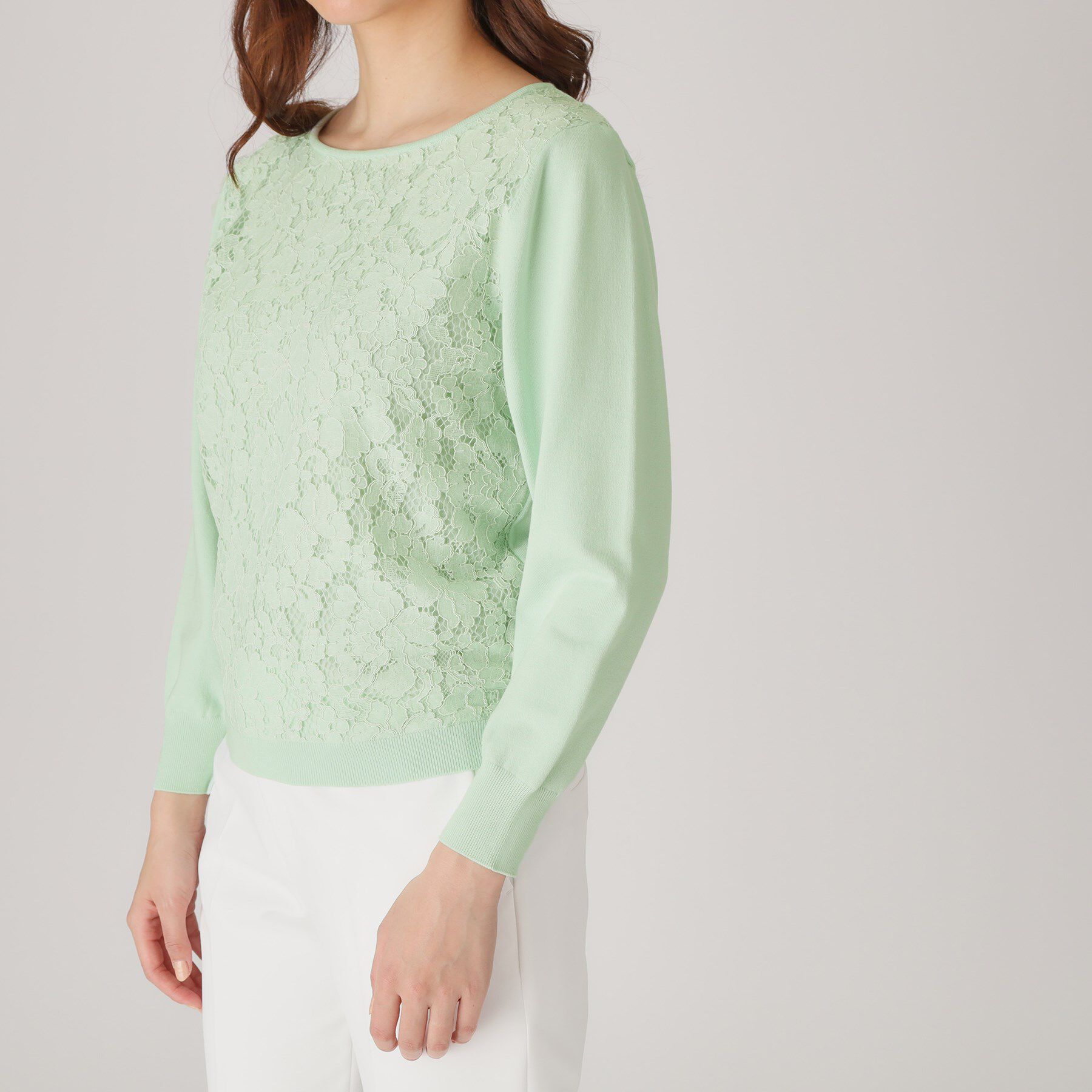 COUP DE CHANCE「【洗える】レース使いニットプルオーバー」|ニット・セーター|