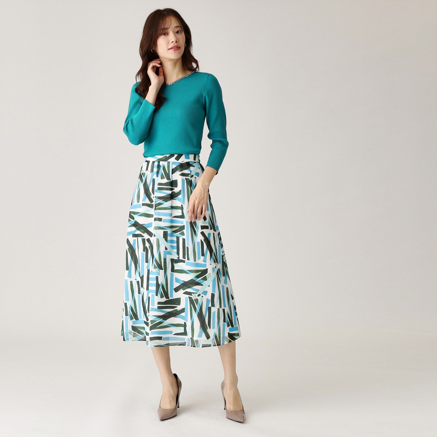 COUP DE CHANCE「【洗える】ビジューリブニットトップス」|ニット・セーター|