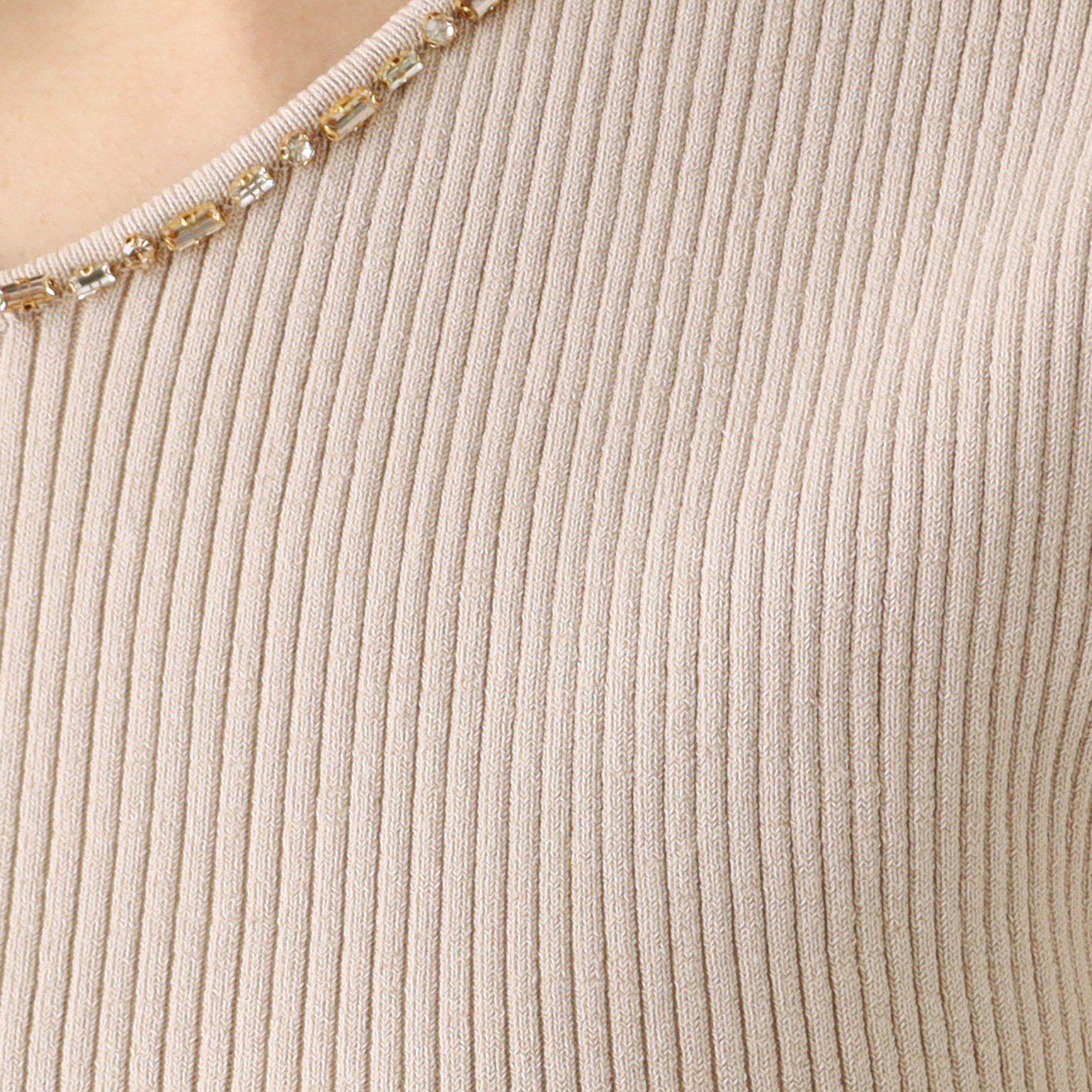 COUP DE CHANCE「【洗える】ビジューリブニットトップス」|ニット・セーター|