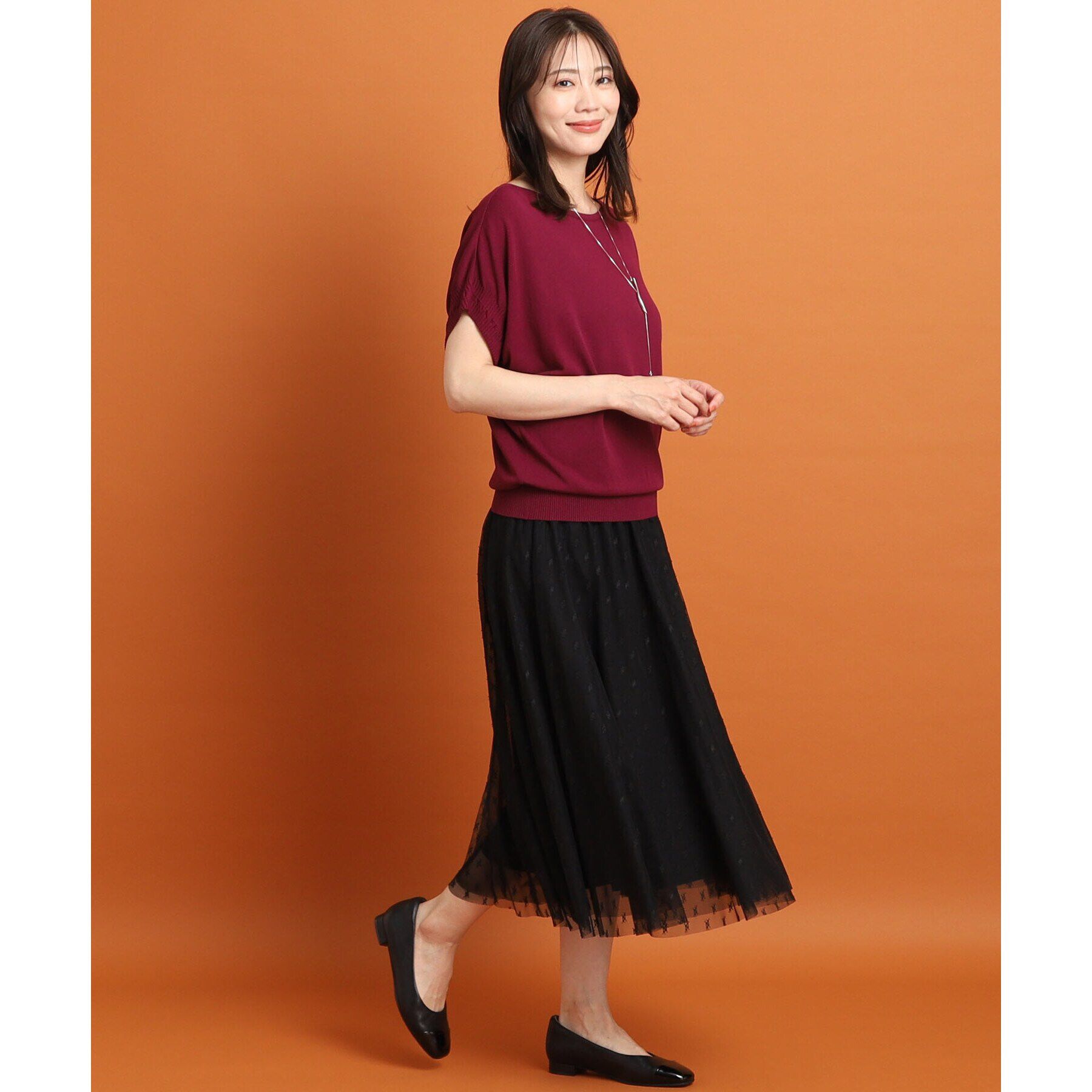 Reflect「【人気♪／手洗い可／ウエスト総ゴム】幾何柄チュールスカート」|スカート|