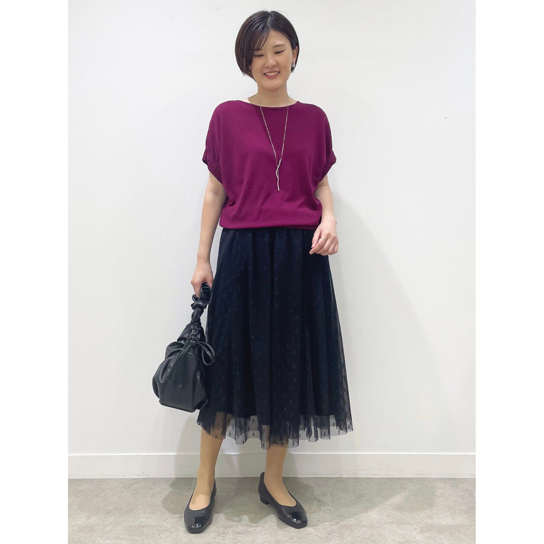 Reflect「【人気♪／手洗い可／ウエスト総ゴム】幾何柄チュールスカート」|スカート|