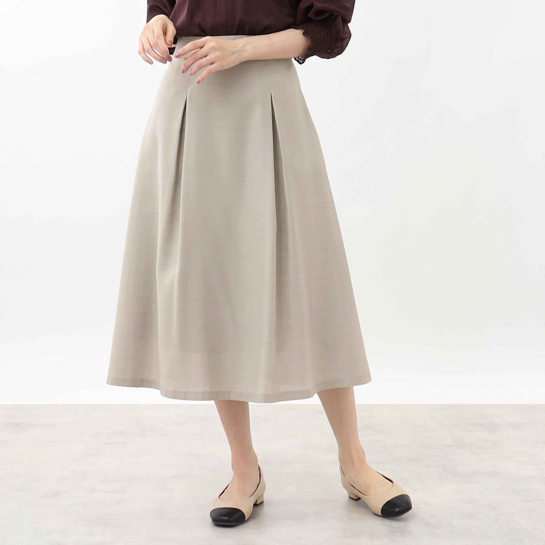 Reflect「【手洗い可】シャンブレーカラースカート」|スカート|