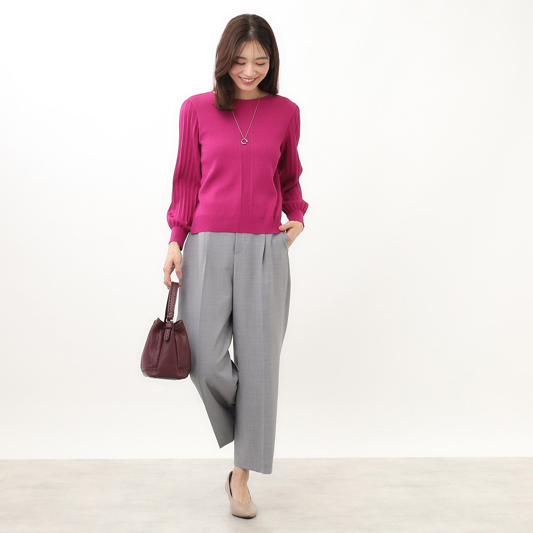 Reflect「【大人気ニットに新色登場！マイカラニット+／細見え／WEB限定カラーあり／マシンウォッシュ可／選べる」|ニット・セーター|