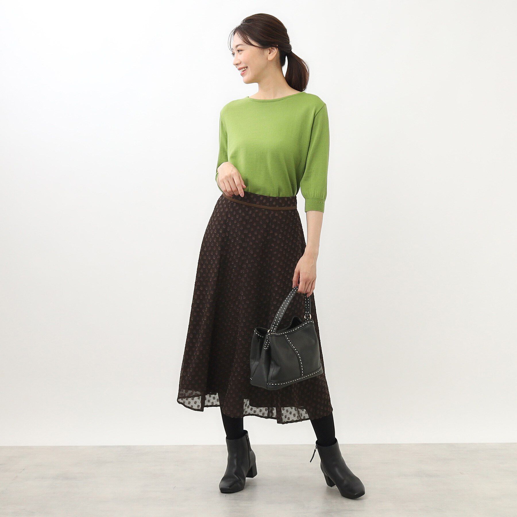 Reflect「【手洗い可】シアードットフレアスカート」|スカート|