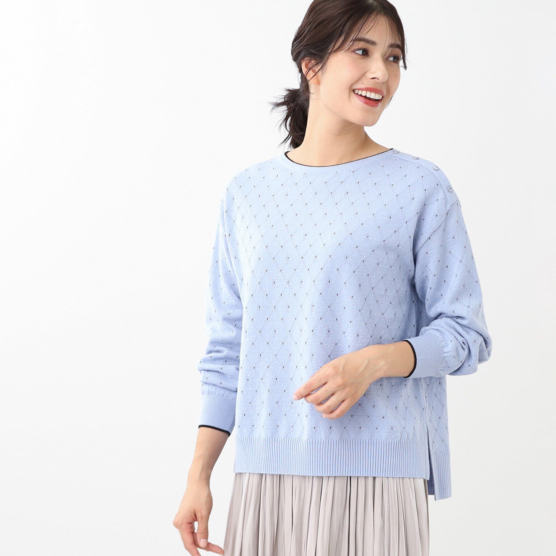 Reflect「【洗える】ラメジャカードニット」|ニット・セーター|