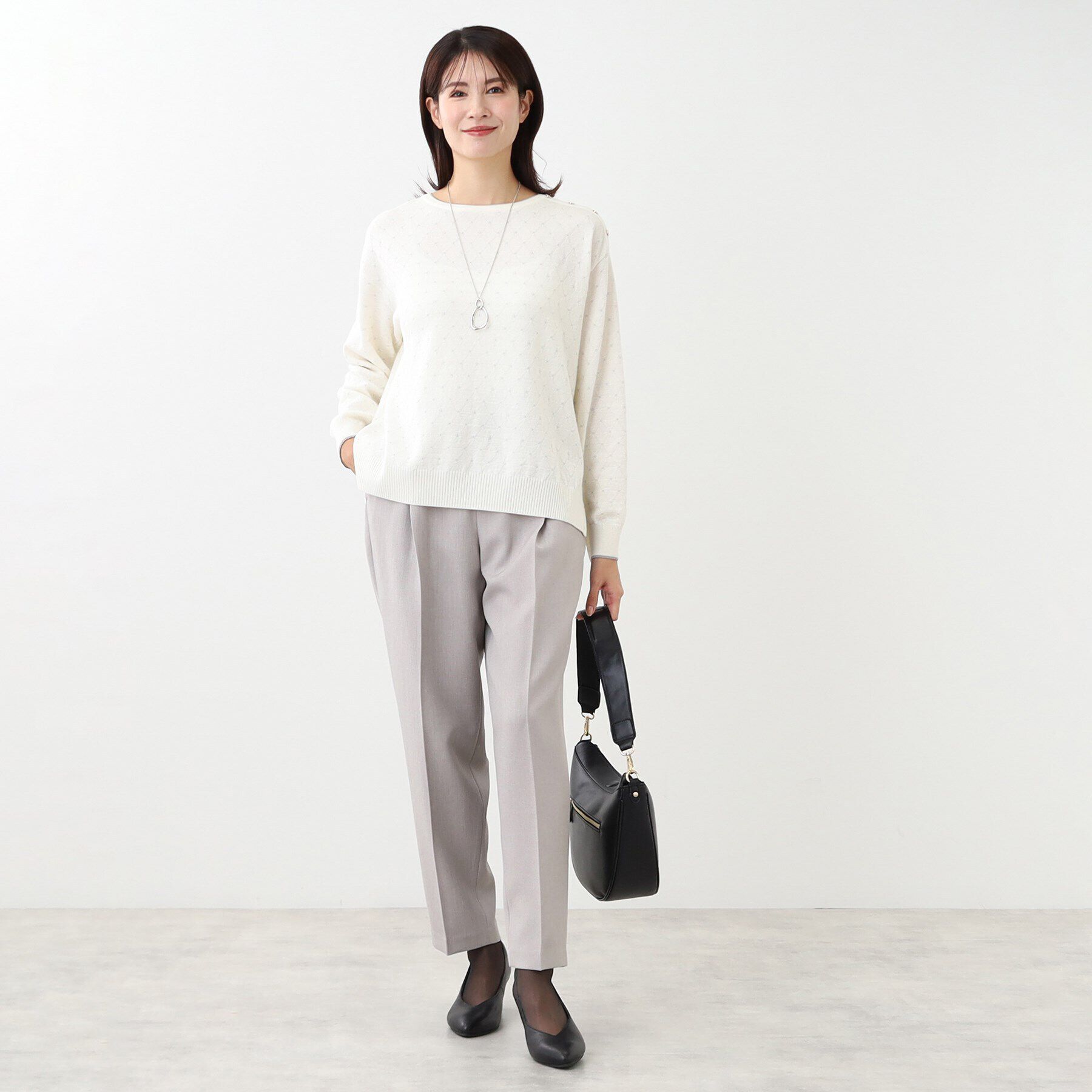 Reflect「【洗える】ラメジャカードニット」|ニット・セーター|