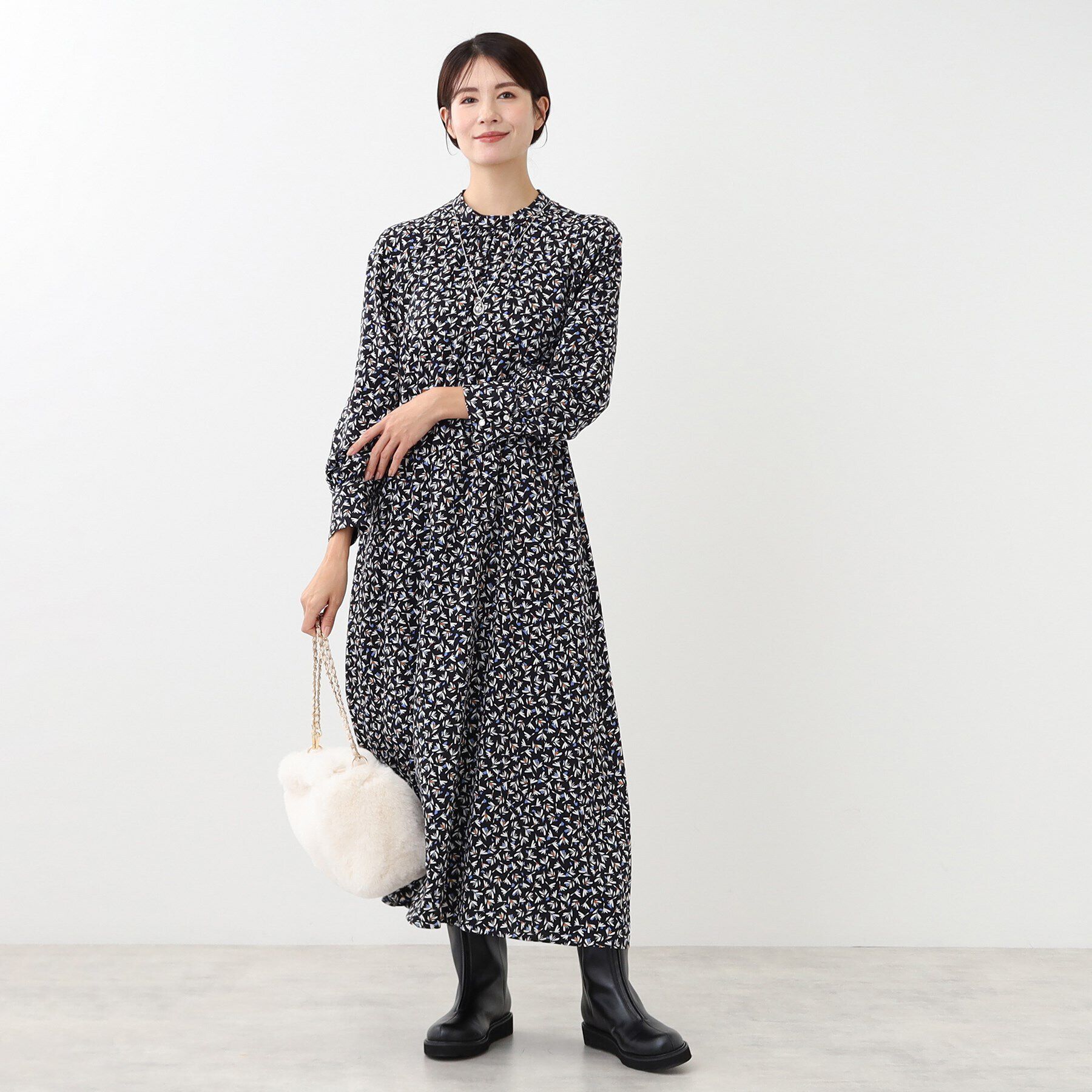 Reflect「【マシンウォッシュ可】フラワープリントワンピース」|ワンピース|