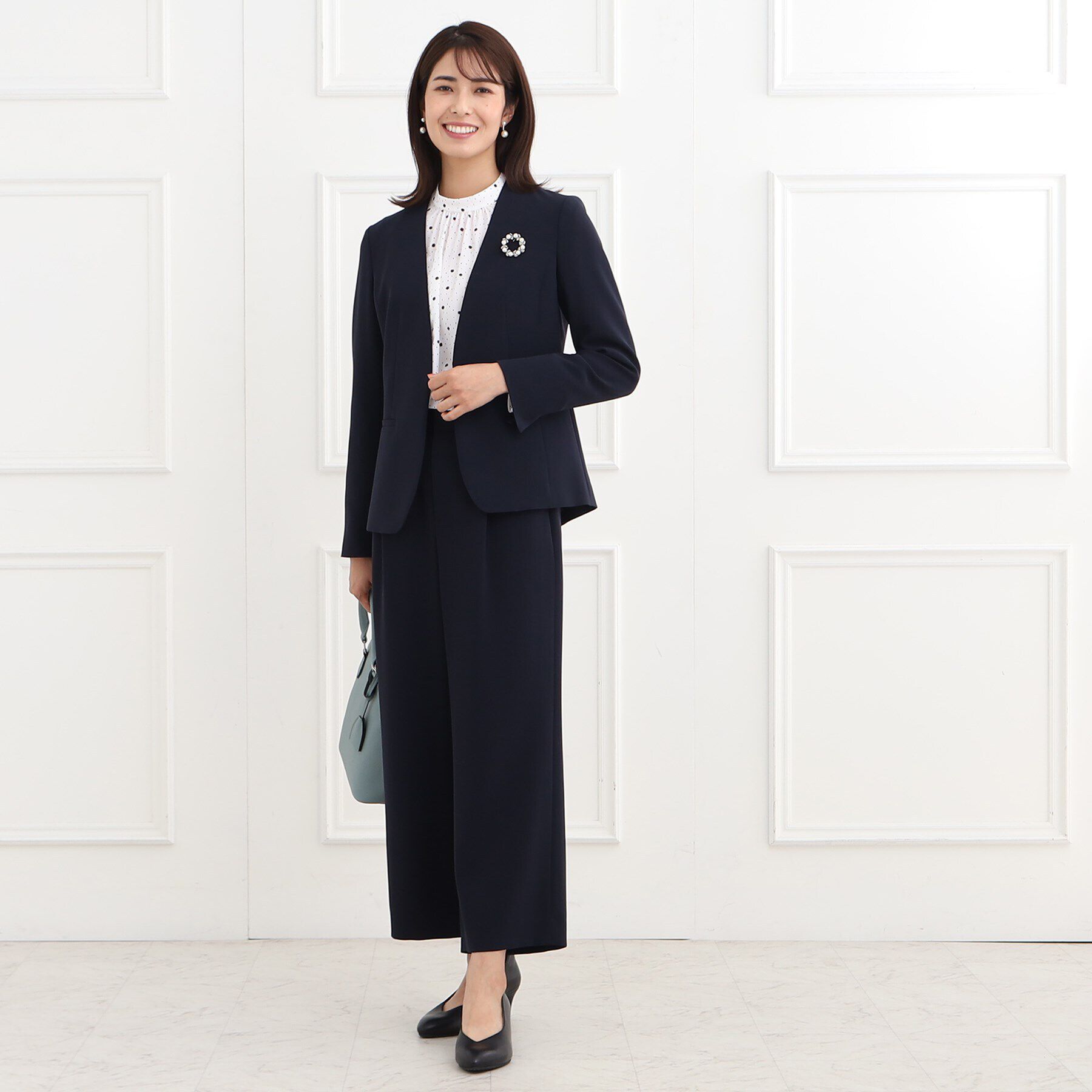 Reflect「【フォーマル/マシンウォッシュ可】ドットプリントブラウス」|シャツ・ブラウス|