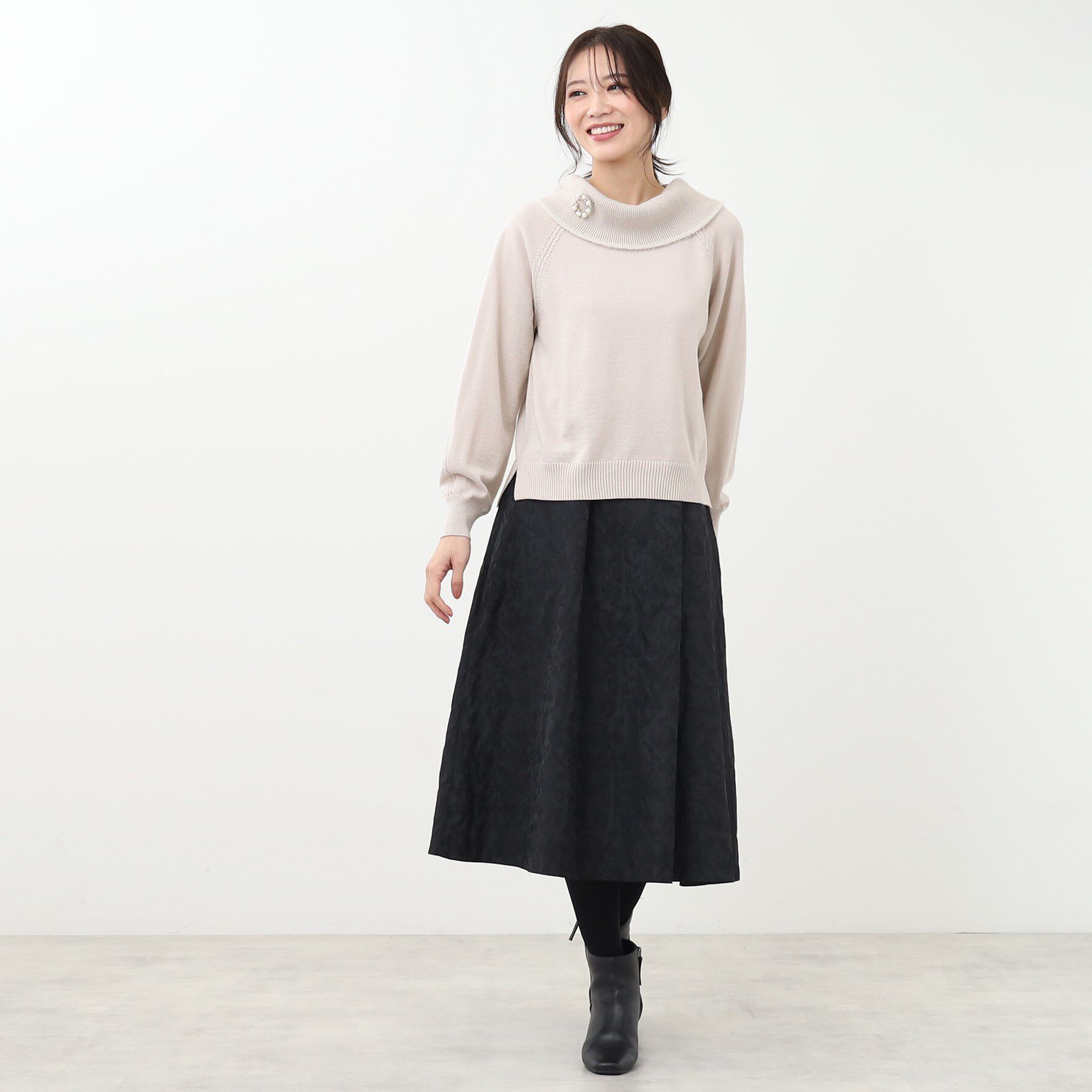 Reflect「【手洗い可】華やかオフタートルニット」|ニット・セーター|