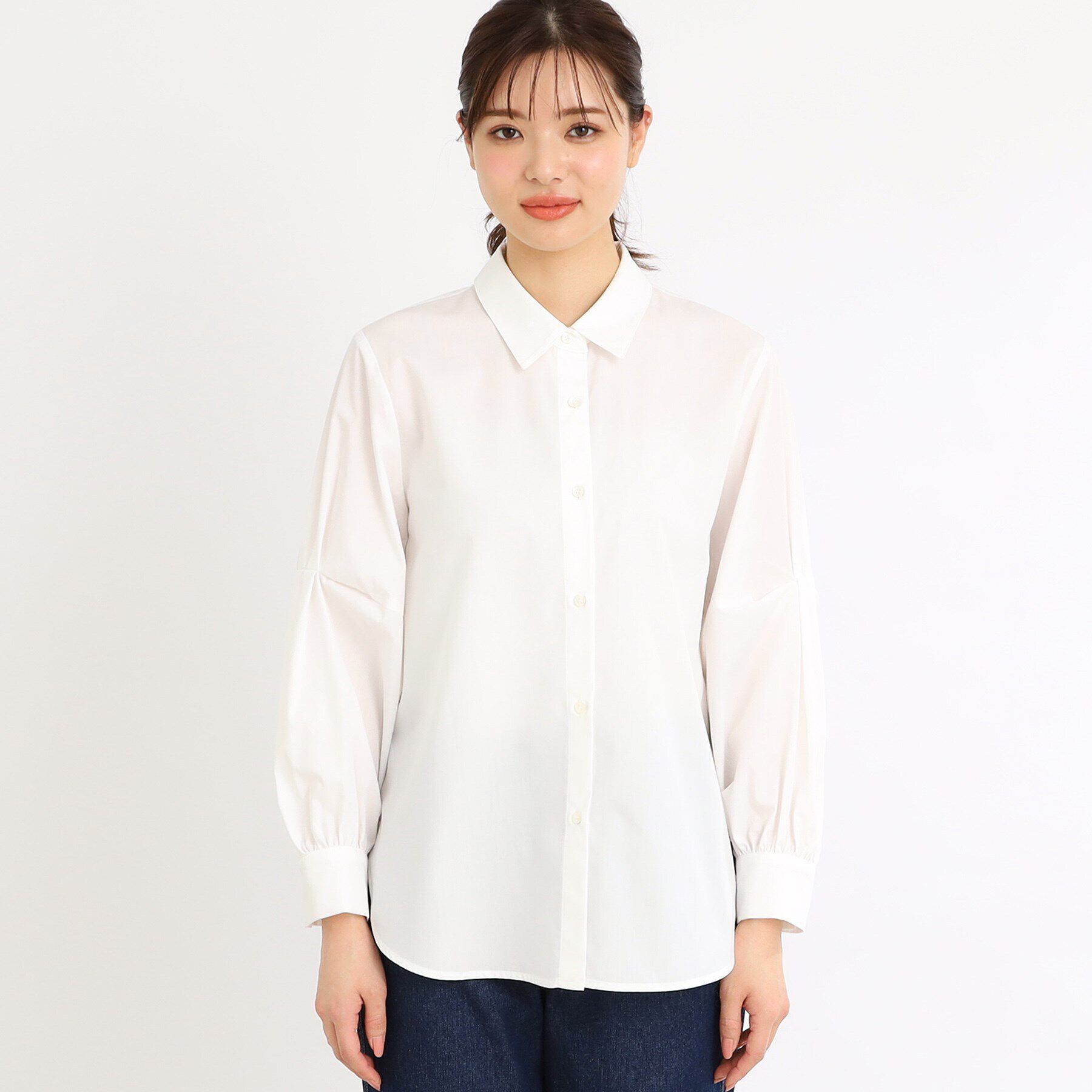 Reflect「【夏SALE／E‐QUALITY／手洗い可】ケーブル編みニットベスト＋シャツセット」|シャツ・ブラウス|