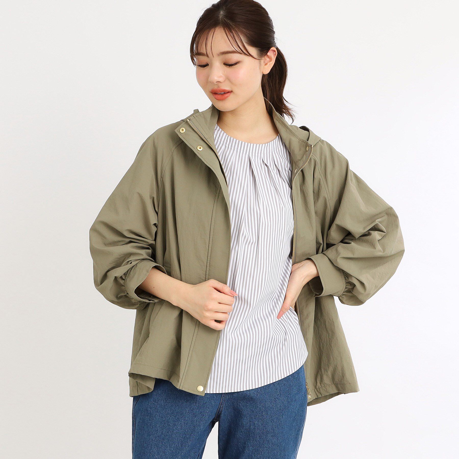 Reflect「フーデッドライティブルゾン」|ブルゾン・スタジャン|カーキ(027)