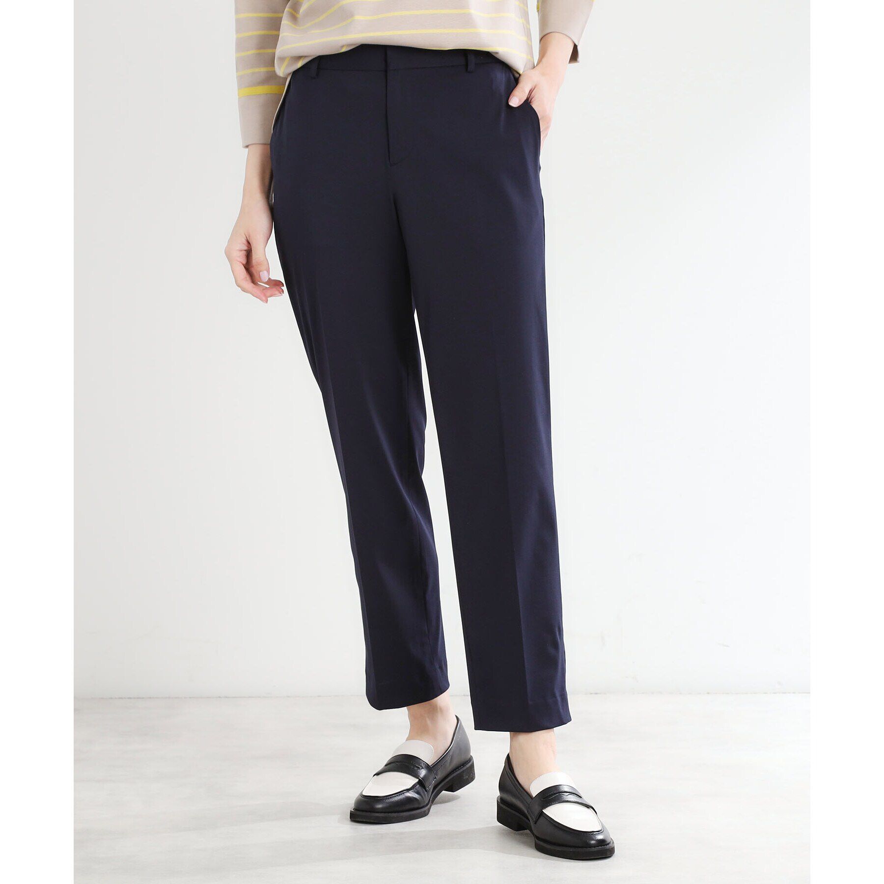 Reflect「【手洗い可／すっきりシルエット】テーパードパンツ」|その他|ネイビー(094)