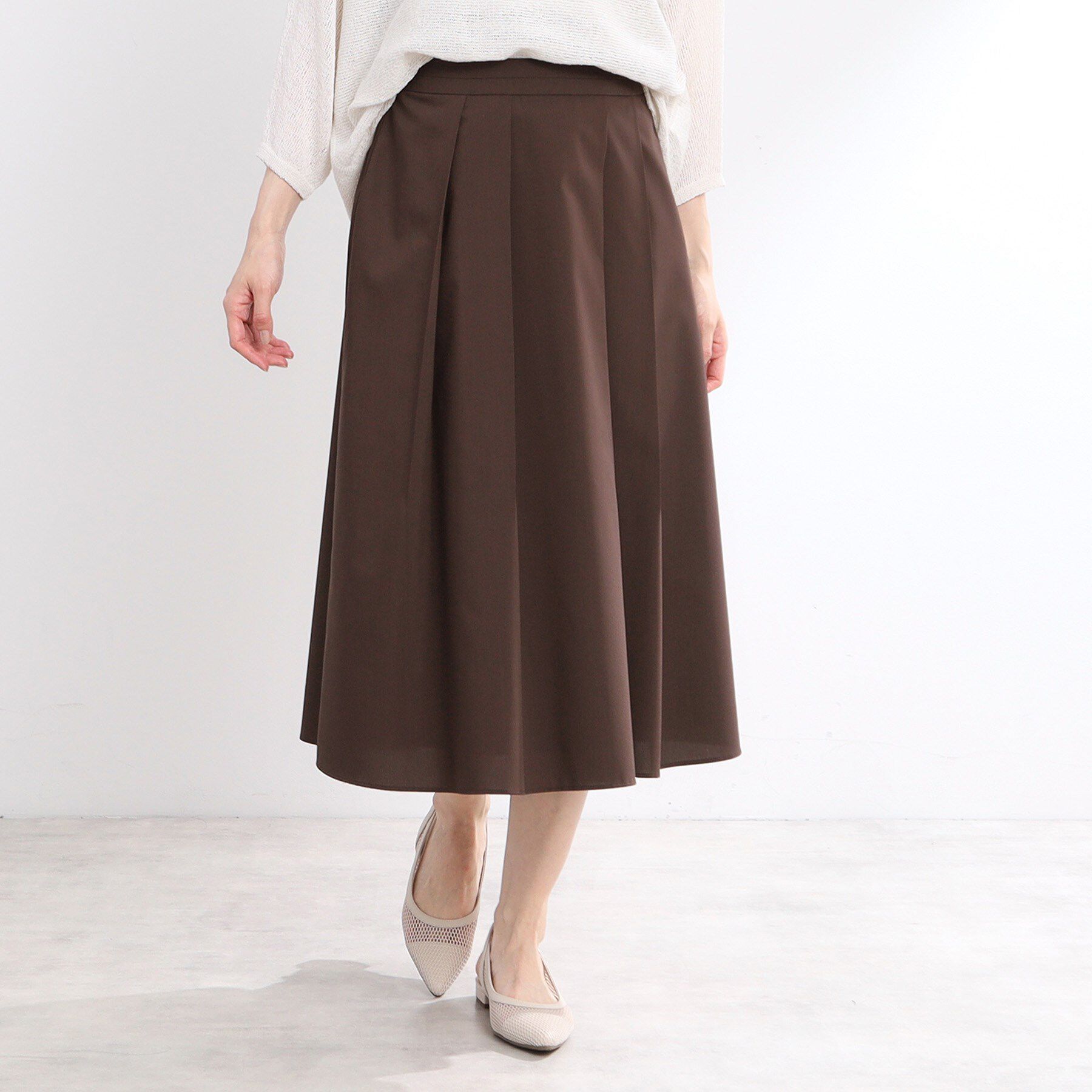 Reflect「【マシンウォッシュ可】プリーツスカート」|スカート|ブラウン(044)