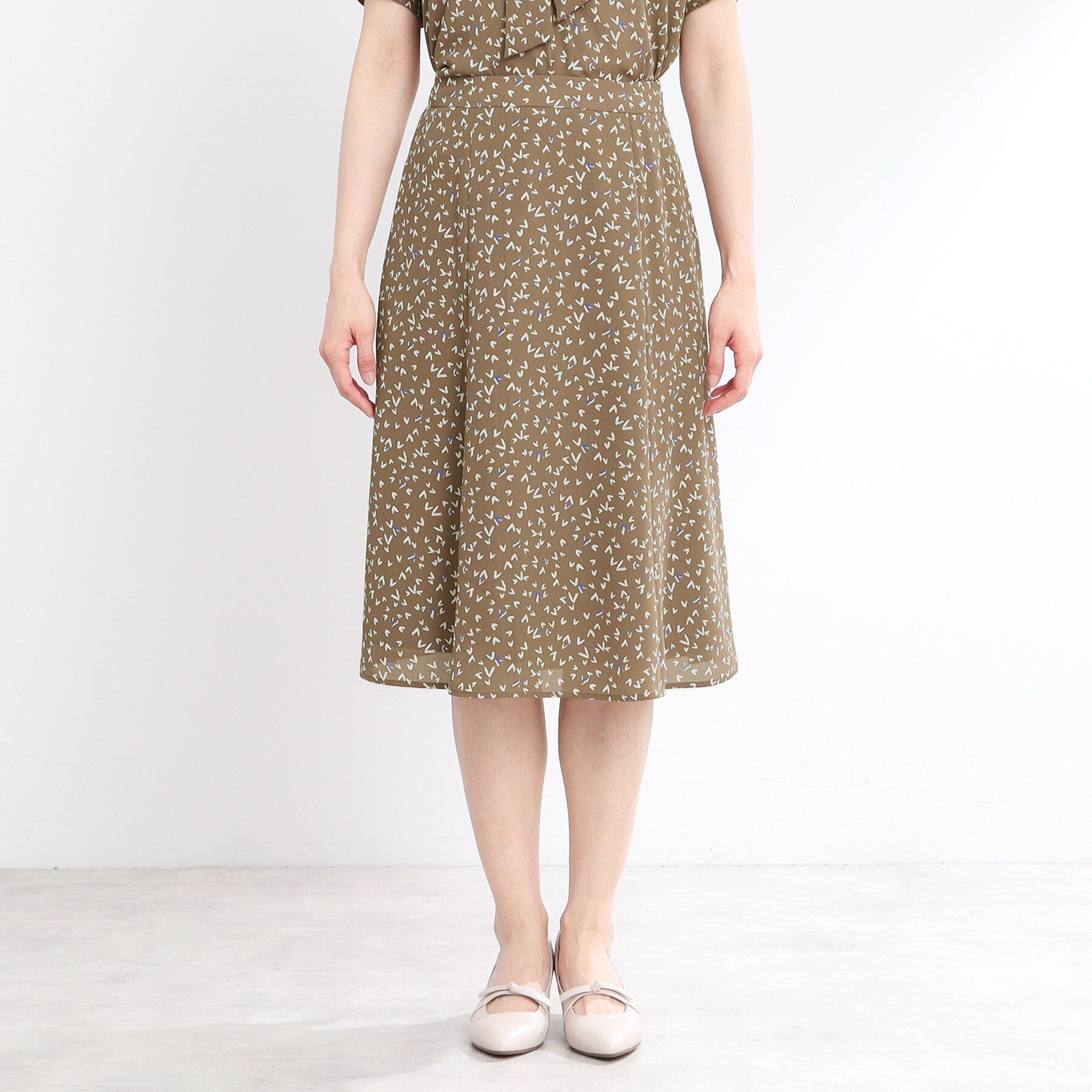 Reflect「【マシンウォッシュ可／セットアップ可】Aラインプリントスカート」|スカート|