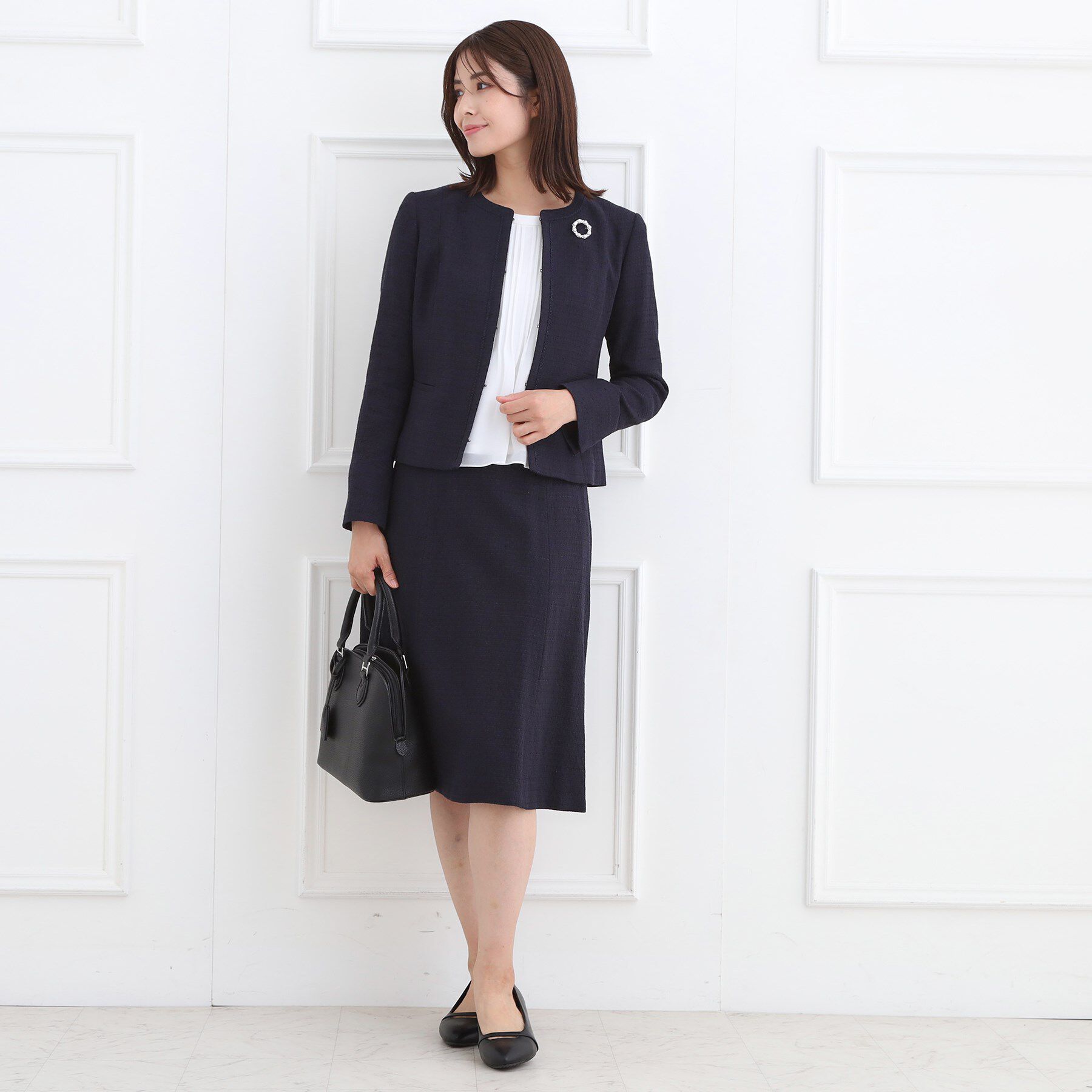 Reflect「【フォーマル／入卒／セットアップ可】ツイードジャケット」|ノーカラージャケット|