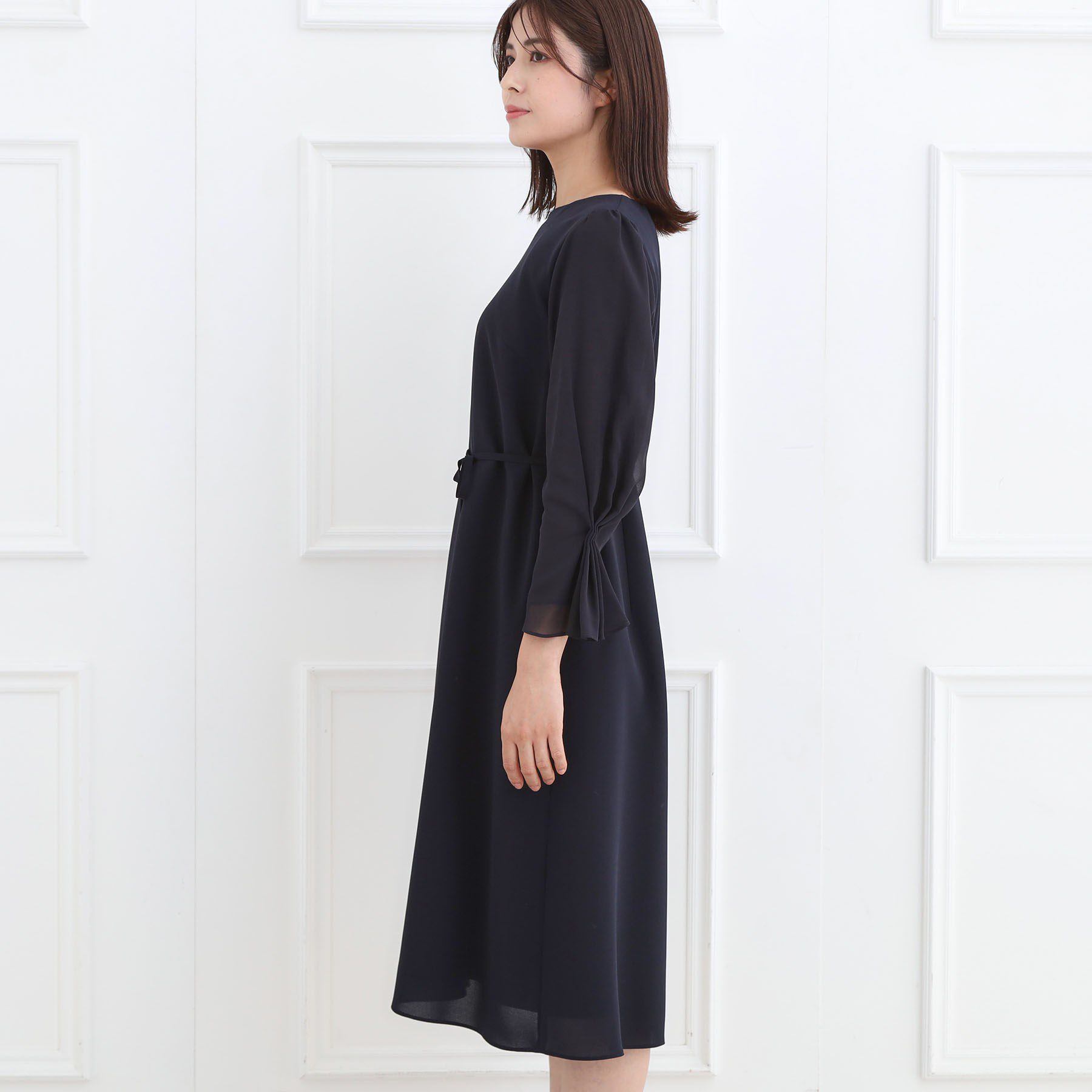 Reflect「【フォーマル／入卒／付属リボン付き】スリーブデザインジョーゼットワンピース」|ワンピース|