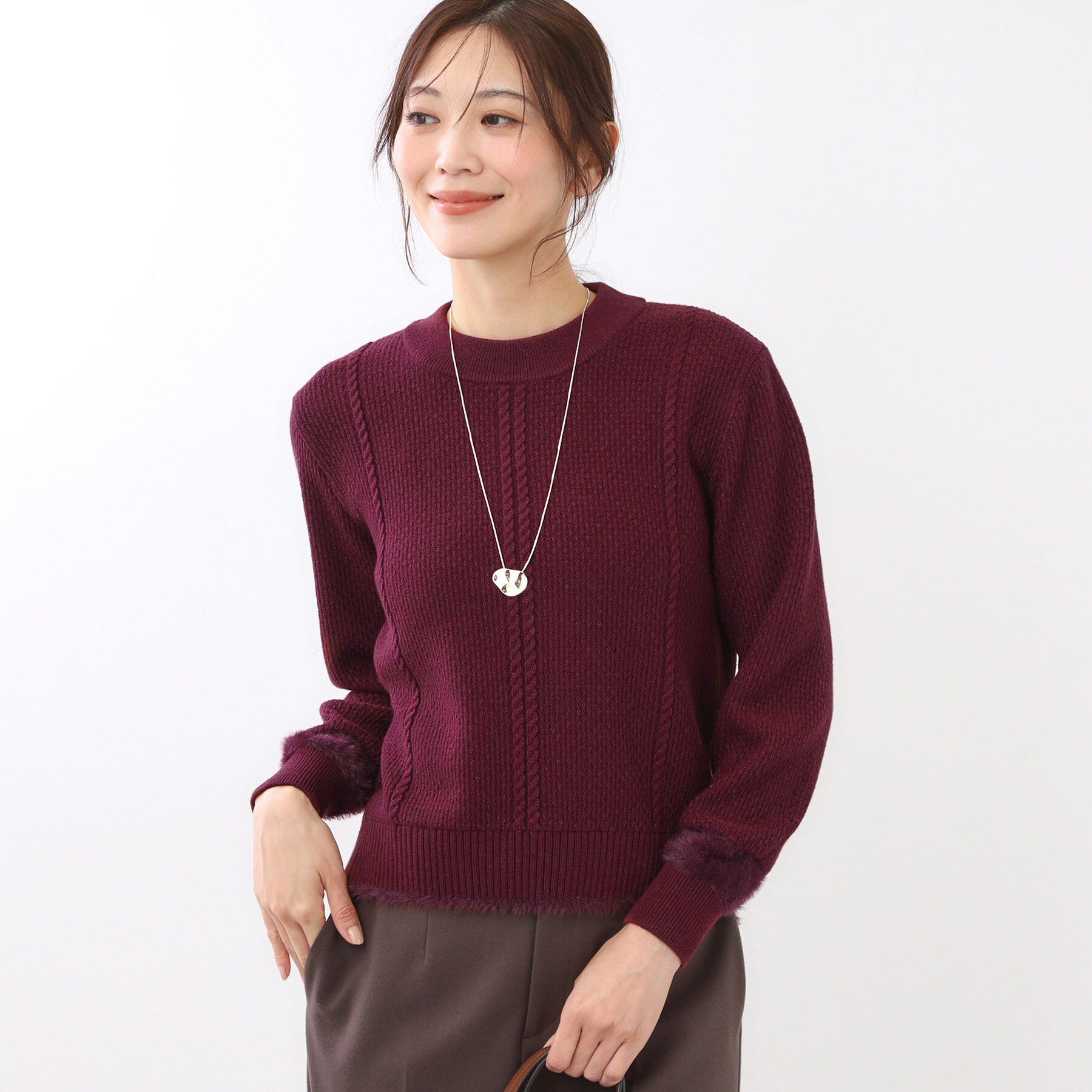 Reflect「【ほんのりラメ感◎】ケーブル柄ニット」|ニット・セーター|