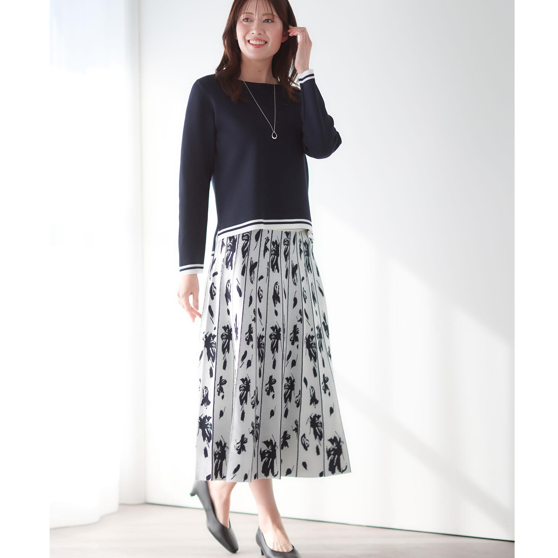 Reflect「【セットアップ可】ダブルジャカードニットプルオーバー」|ニット・セーター|