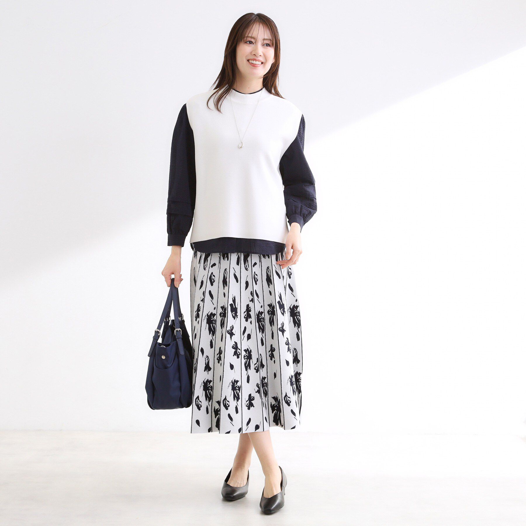 Reflect「【セットアップ可】ダブルジャカードニットベスト」|ニット・セーター|