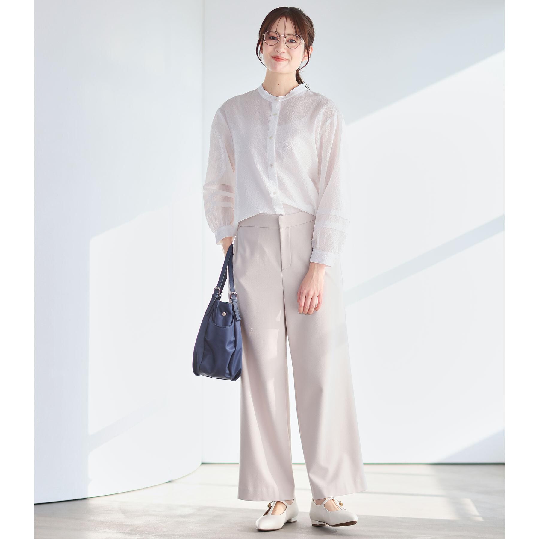 Reflect「【ゆったり着られる◎】バンドカラーシャツブラウス」|シャツ・ブラウス|