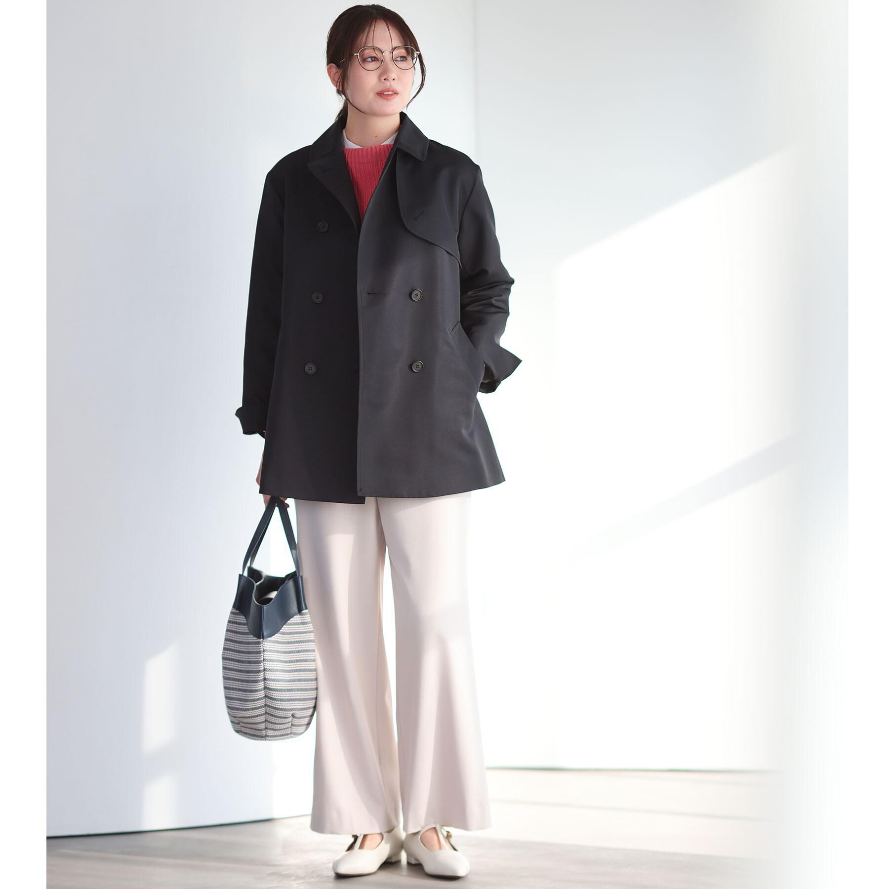 Reflect「【オン・オフ着回しやすい◎】ダブルブレストジャケット」|ステンカラーコート|