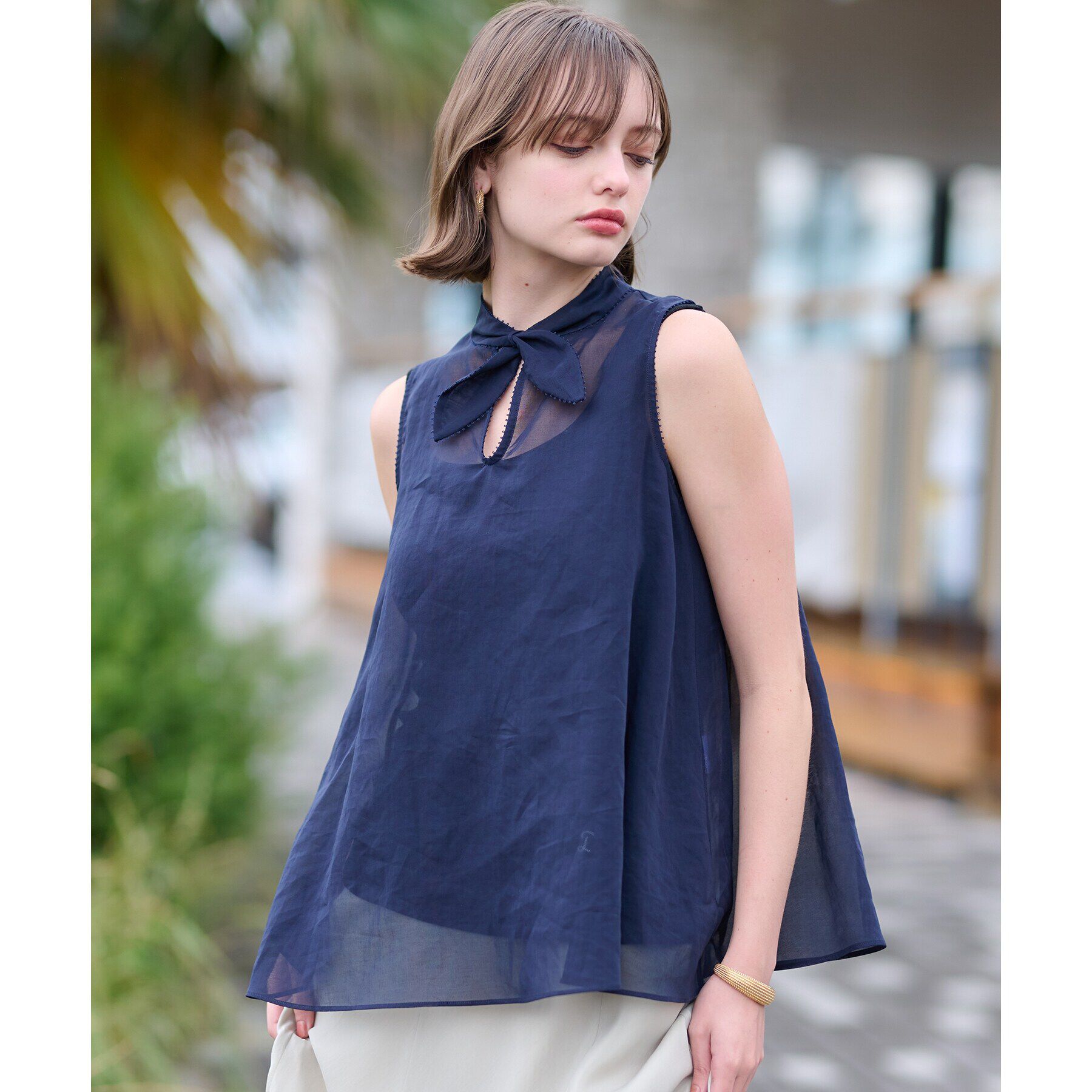 DRESSTERIOR「シアーリボンアーカイブブラウス」|シャツ・ブラウス|