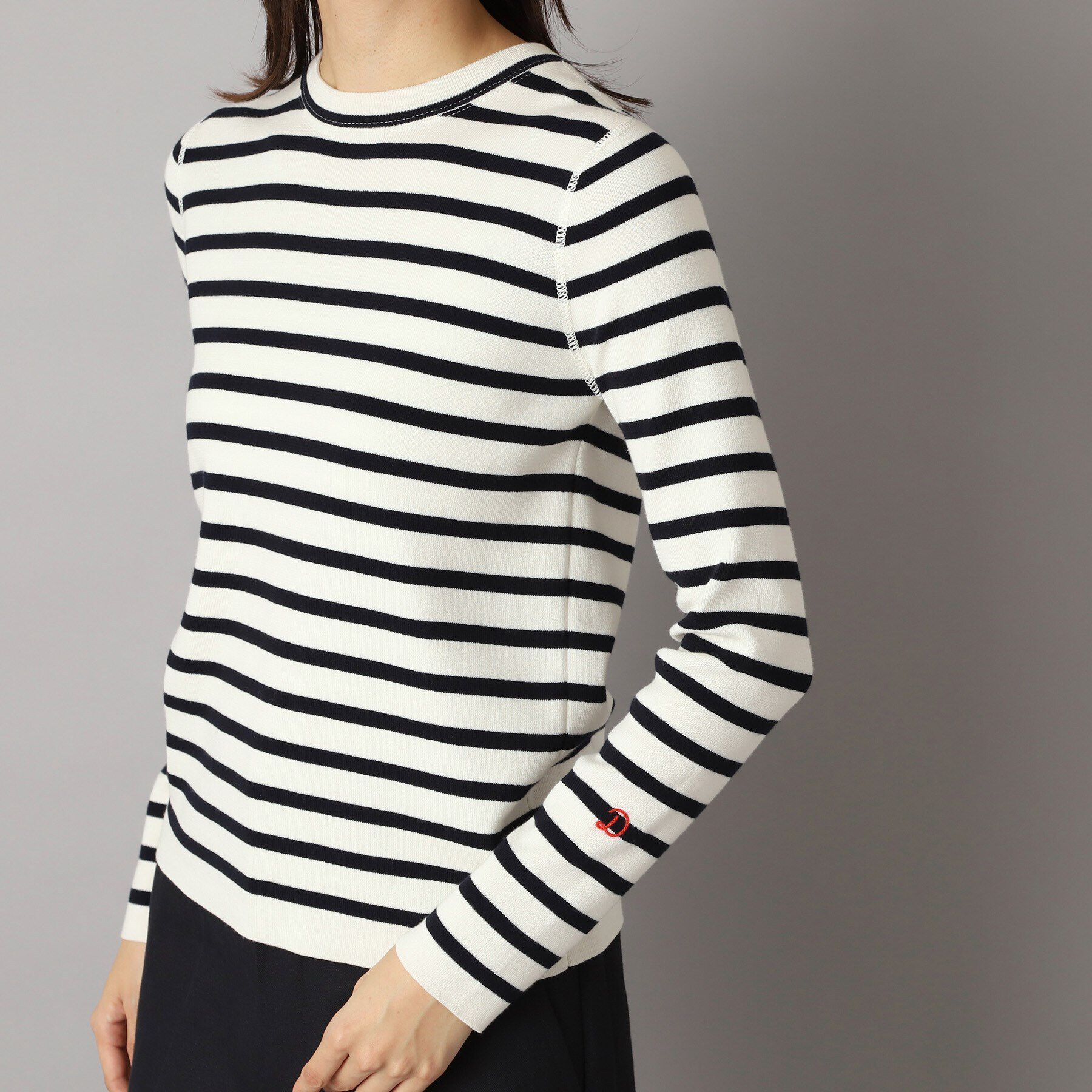 DRESSTERIOR「コットンフルニードルボーダー」|ニット・セーター|