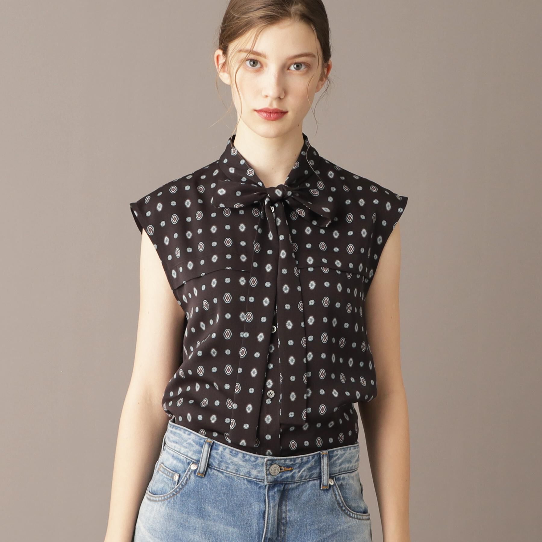 DRESSTERIOR「エスニックヴィンテージプリントボウタイブラウス」|シャツ・ブラウス|