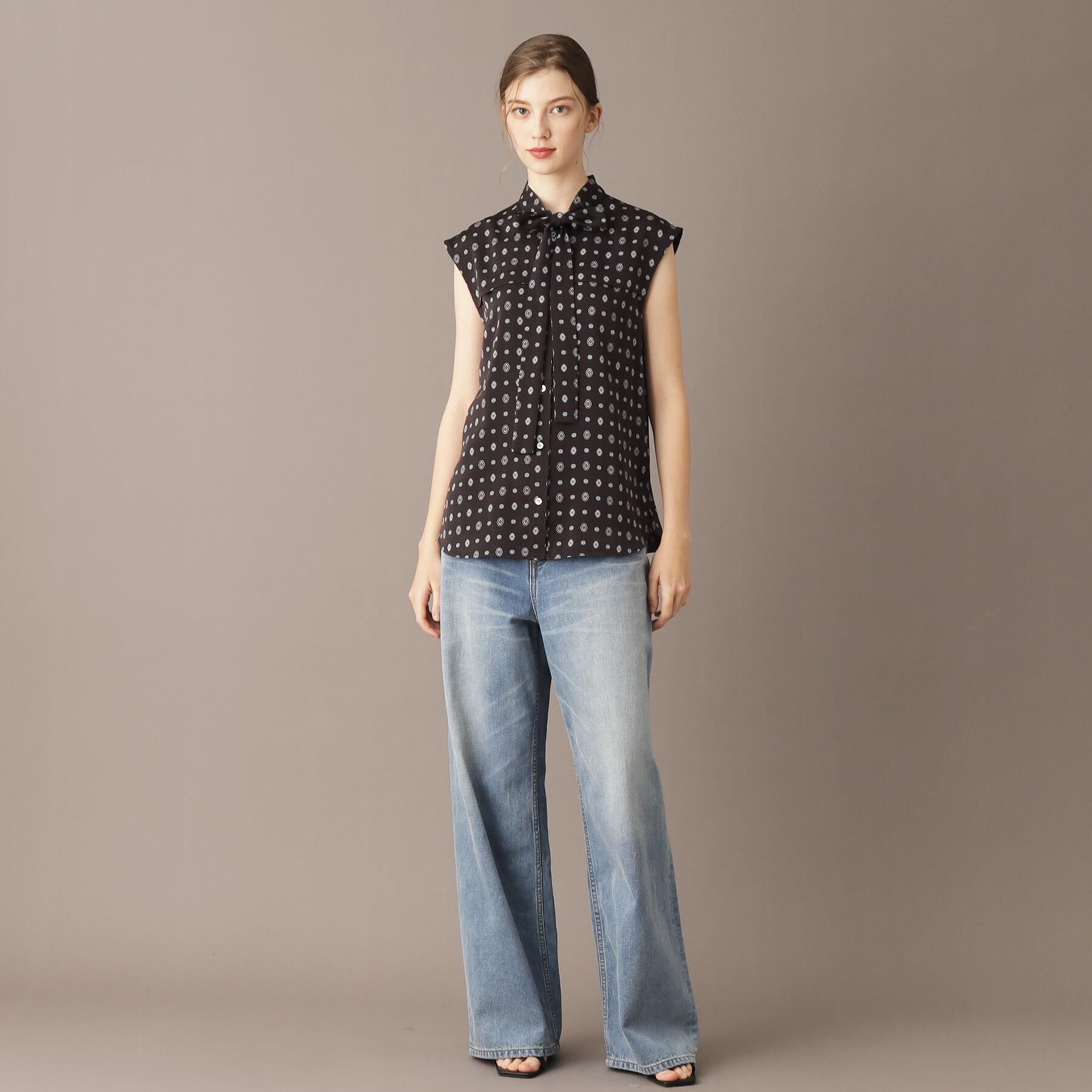 DRESSTERIOR「エスニックヴィンテージプリントボウタイブラウス」|シャツ・ブラウス|