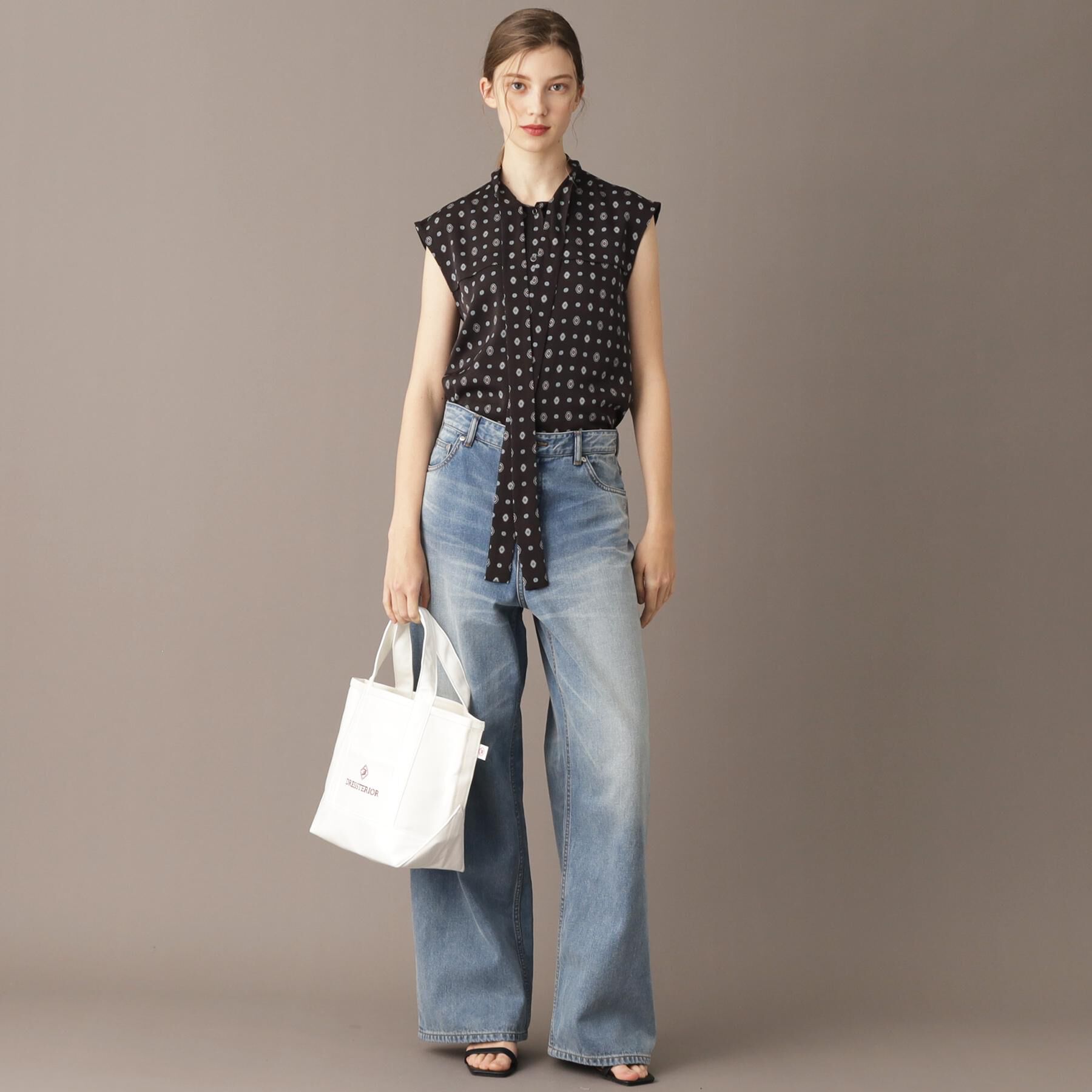 DRESSTERIOR「エスニックヴィンテージプリントボウタイブラウス」|シャツ・ブラウス|