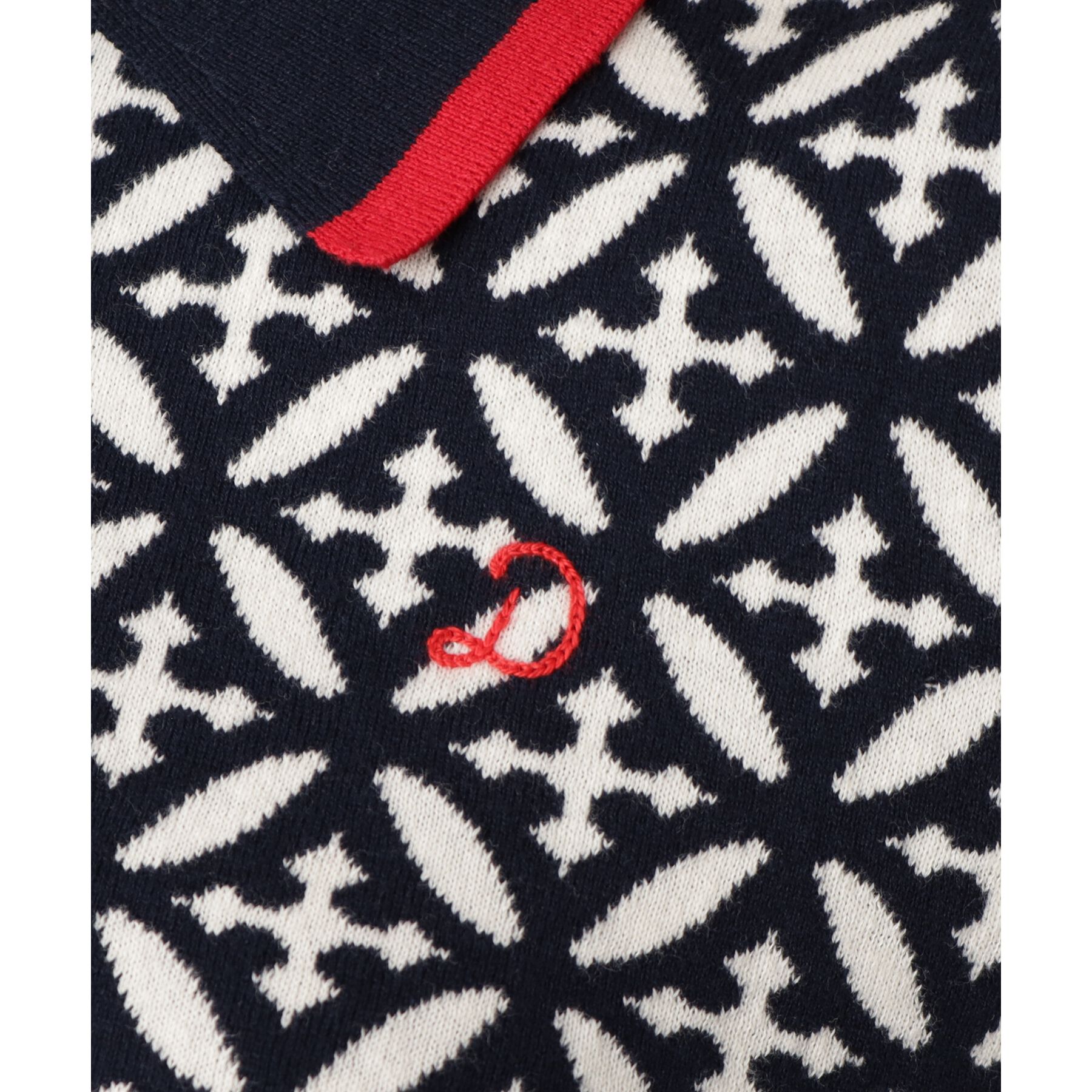 DRESSTERIOR「【大人百花春号掲載 モデル美香さん着用】オーバーラップサークルジャカードポロニット」|ニット・セーター|