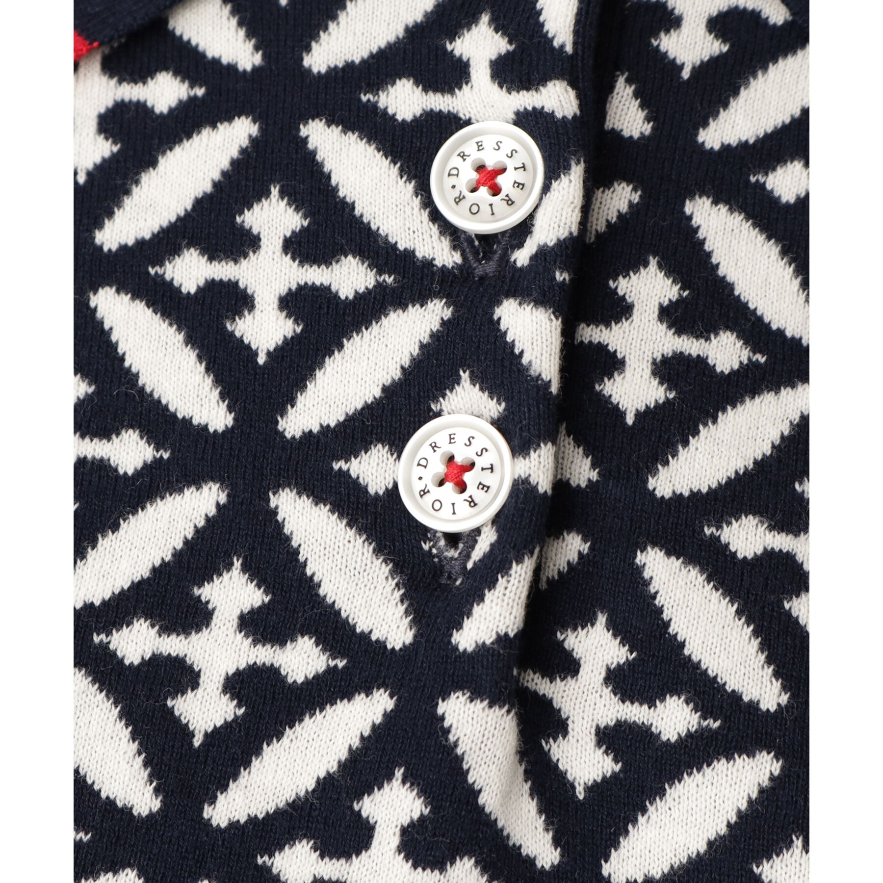 DRESSTERIOR「【大人百花春号掲載 モデル美香さん着用】オーバーラップサークルジャカードポロニット」|ニット・セーター|