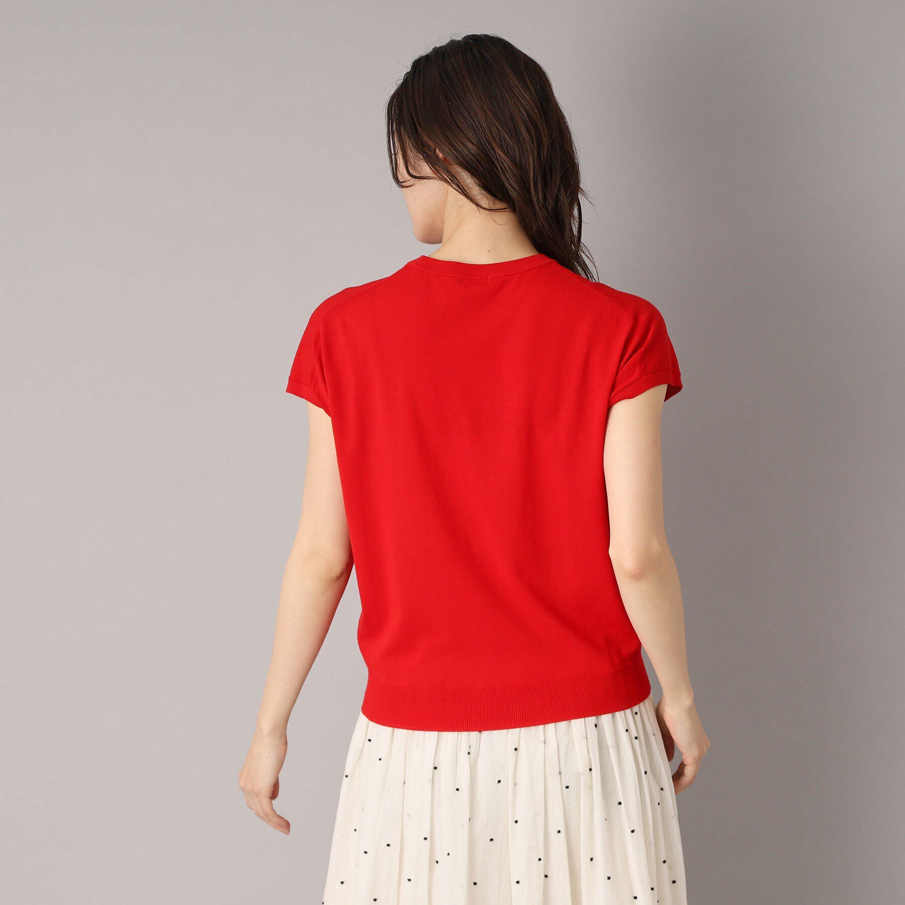 DRESSTERIOR「【定番/洗える】コットンシルク混フレンチスリーブニット」|ニット・セーター|