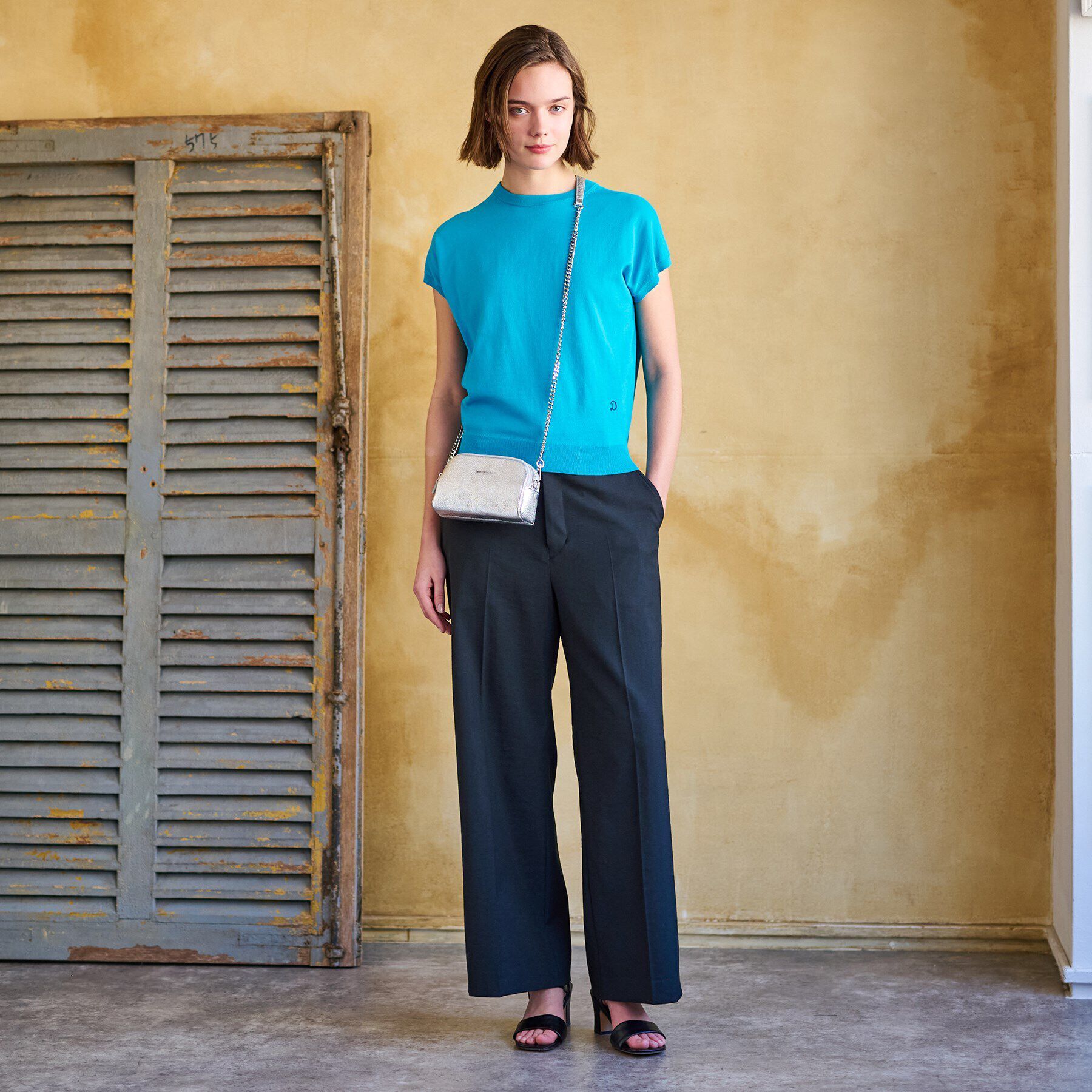 DRESSTERIOR「【定番/洗える】コットンシルク混フレンチスリーブニット」|ニット・セーター|