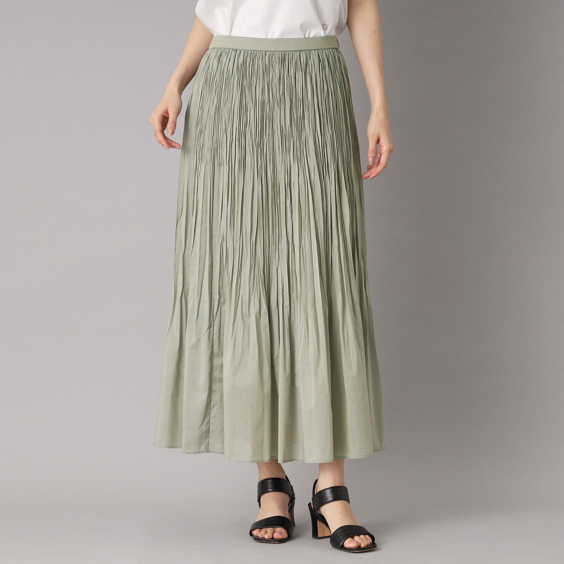 DRESSTERIOR「【ウエストゴム/ミディ丈】シアープリーツスカート」|スカート|