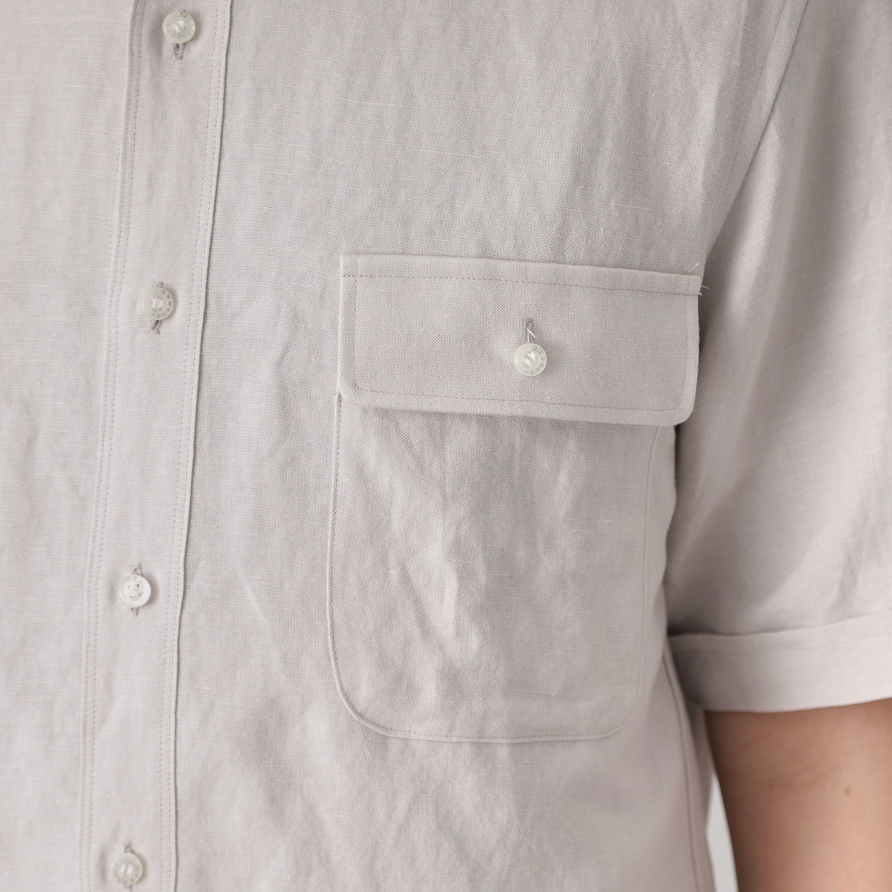 DRESSTERIOR「リネンレーヨン ハーフスリーブシャツ」|シャツ・ブラウス|