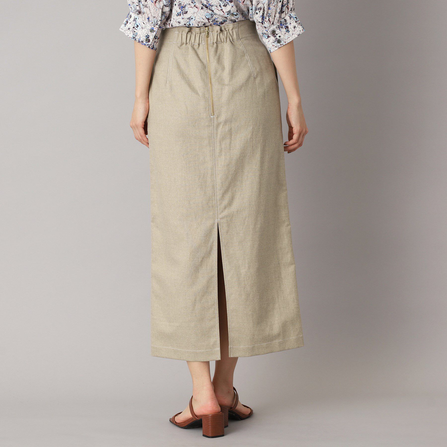 DRESSTERIOR「【洗える/後ろウエストゴム】リネンブレンドタイトスカート」|スカート|