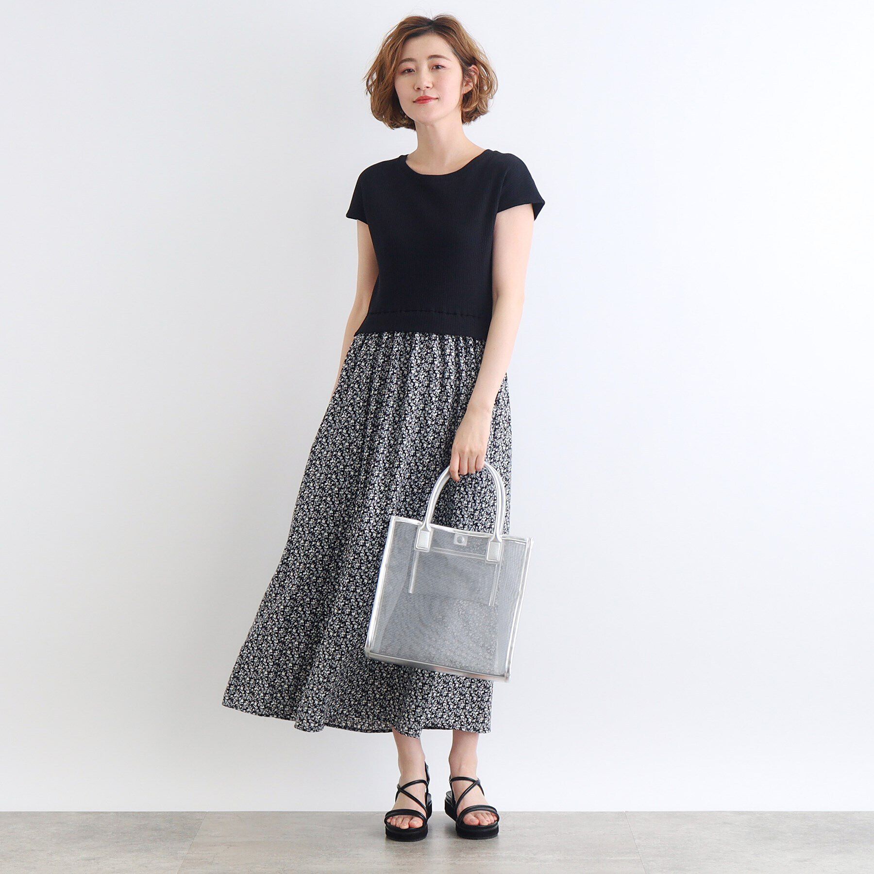 grove「メッシュコンビスクエアトート」|トートバッグ|