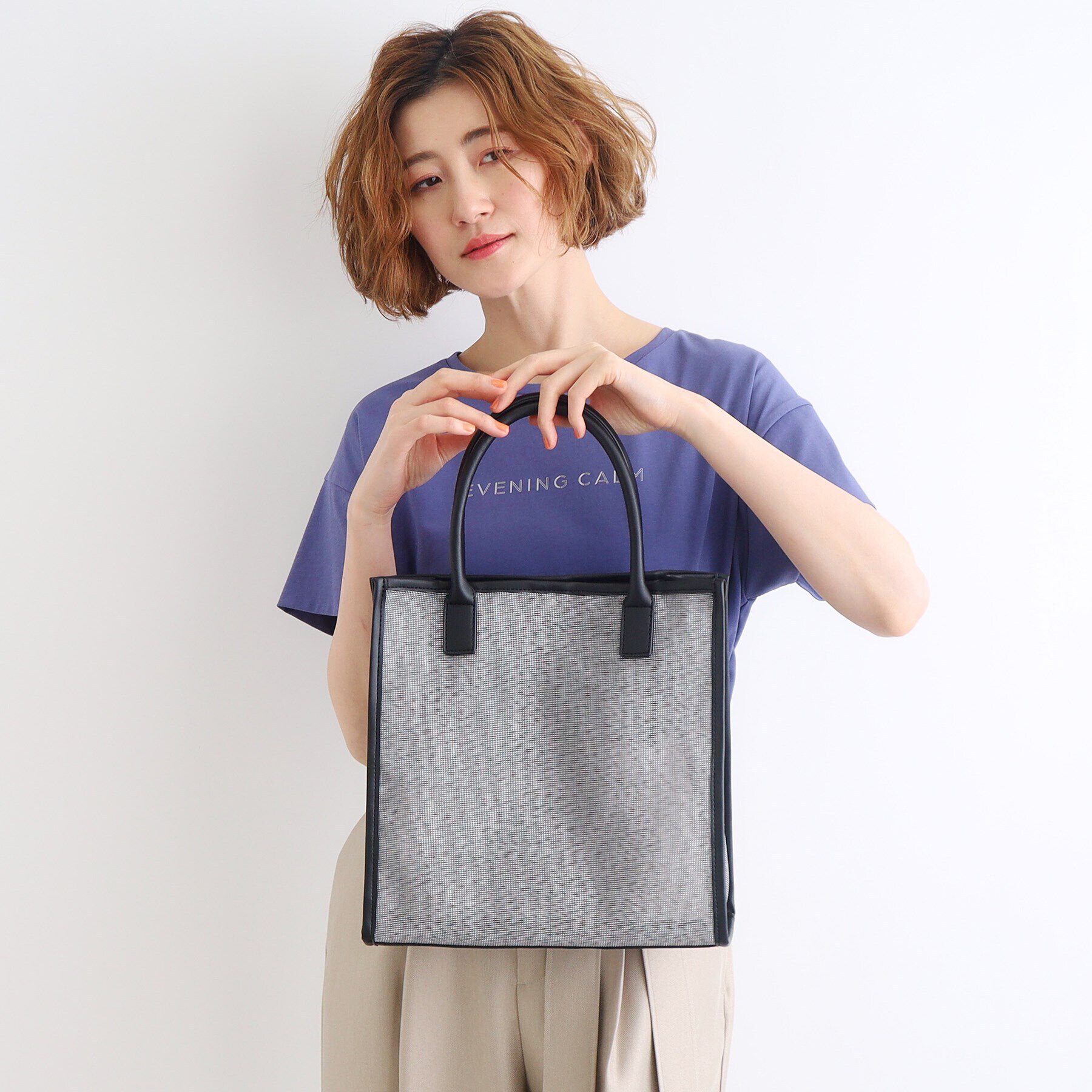 grove「メッシュコンビスクエアトート」|トートバッグ|