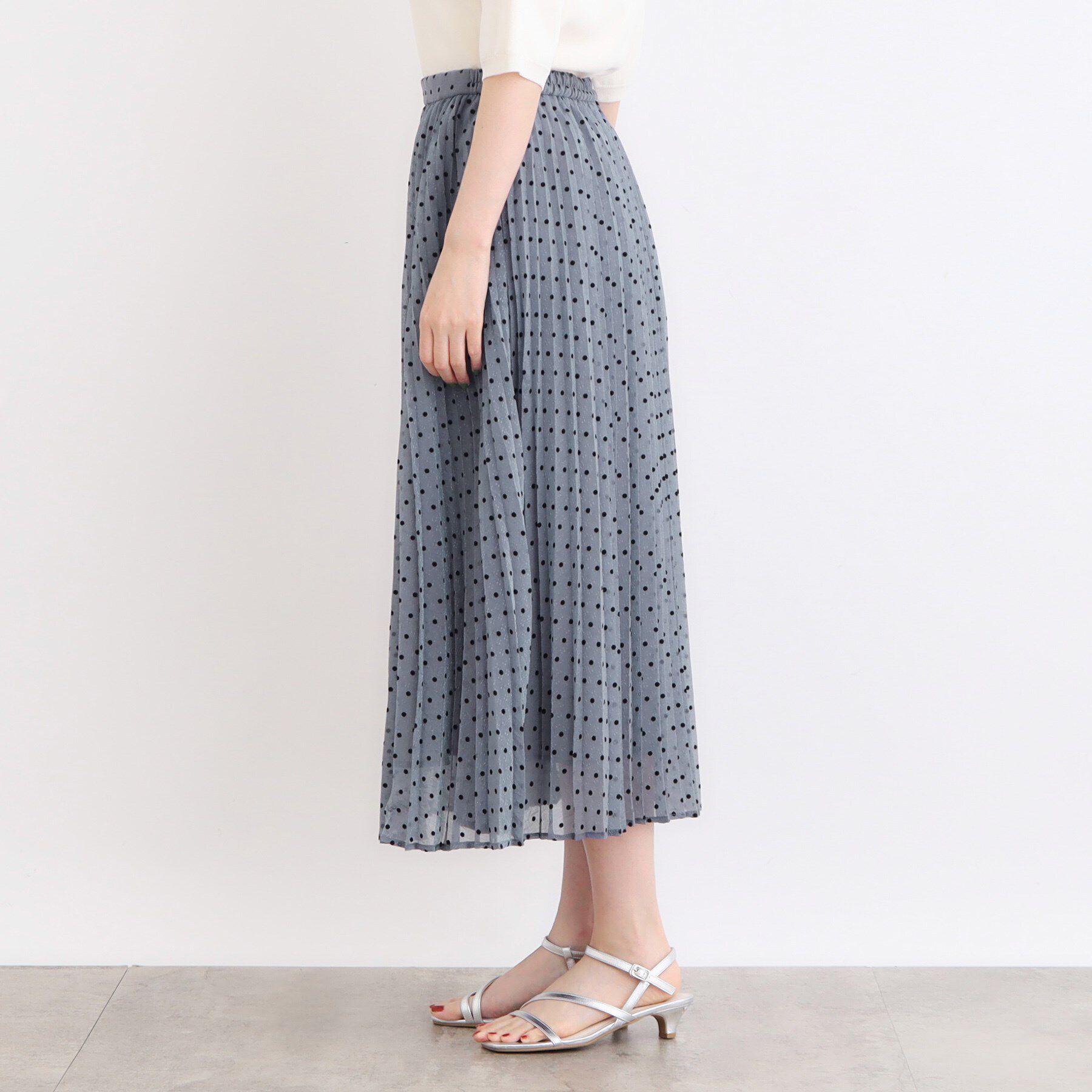 grove「フロッキードットプリーツスカート」|スカート|