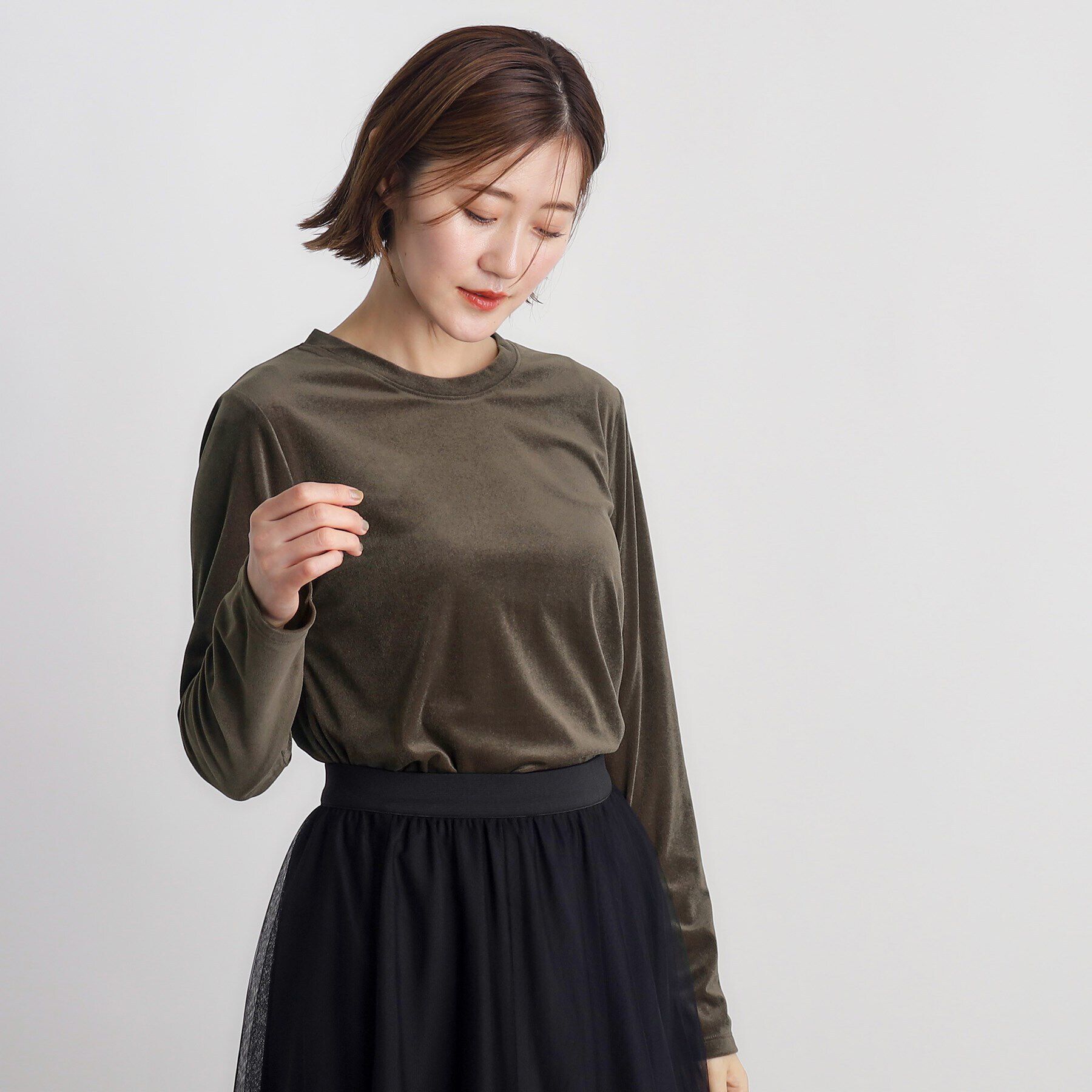 grove「シアーカットベロアロンT」|Tシャツ・カットソー|